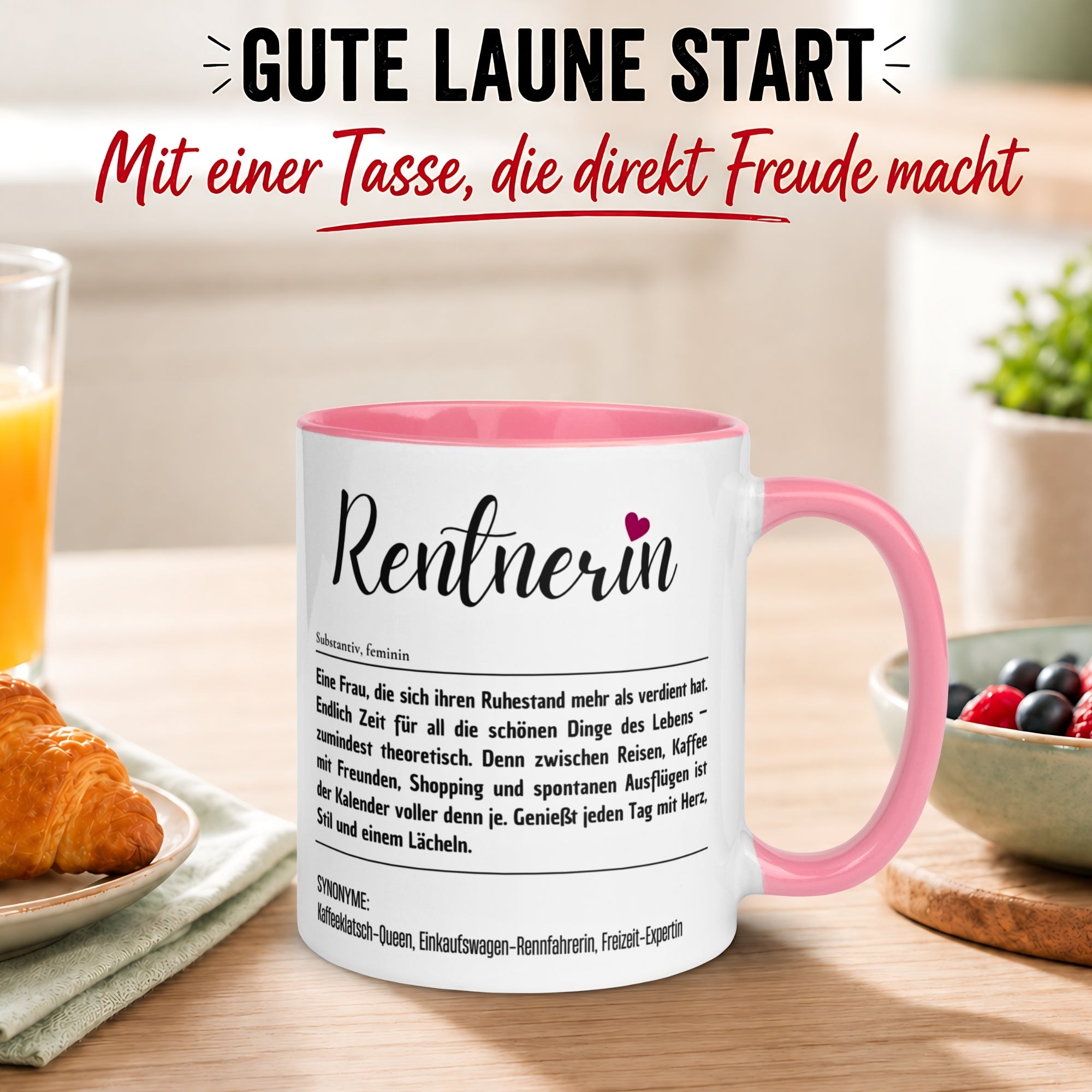 Tasse Rente Frau – „Definition Rentnerin“ – Geschenk Renteneintritt Ruhestand