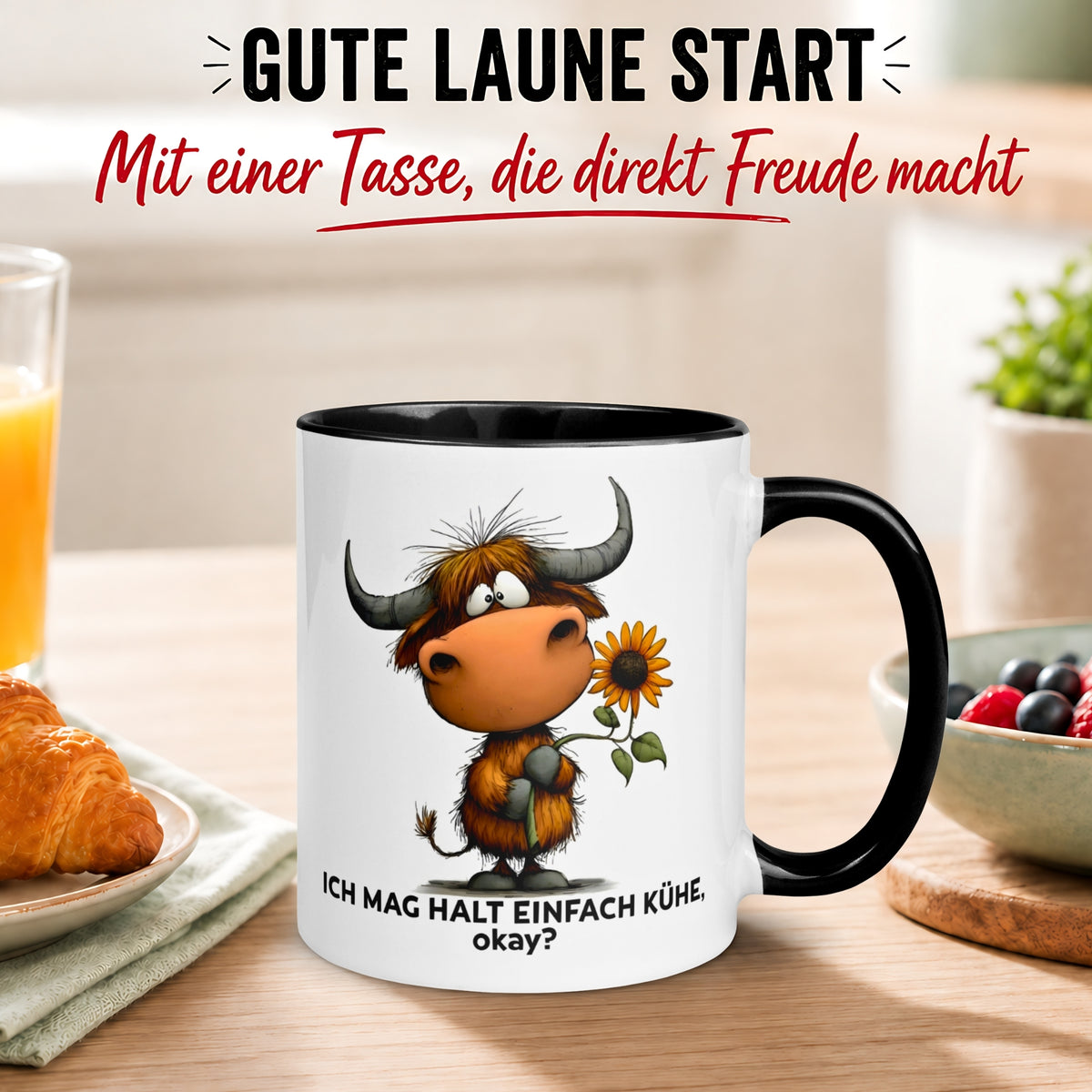 Tasse Kuh – „Ich mag halt einfach Kühe - okay“ – lustiger Geschenk Becher für Landwirt
