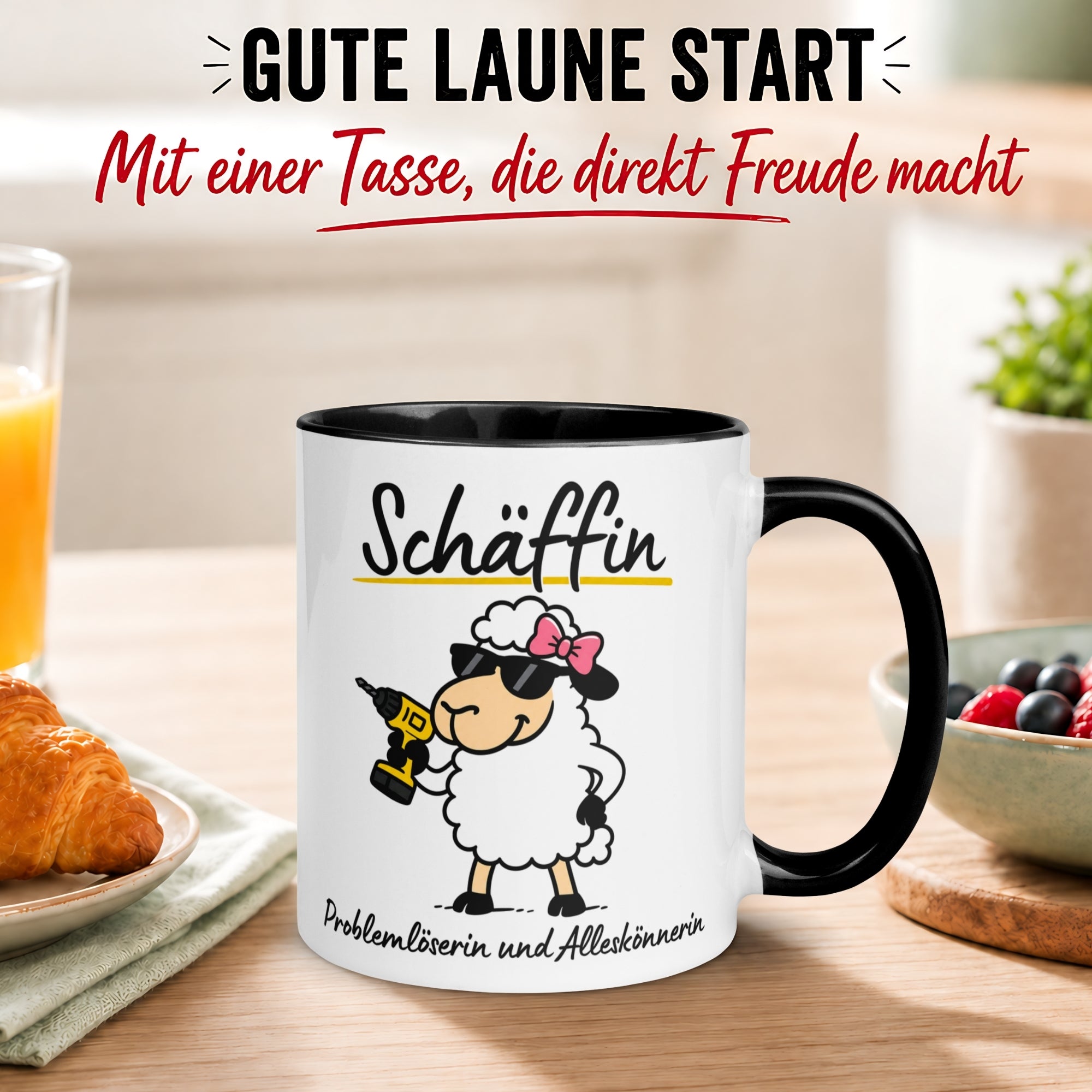 Tasse Chefin – „Schäffin - Problemlöserin und Alleskönnerin“ – Geschenk Beste Chefin