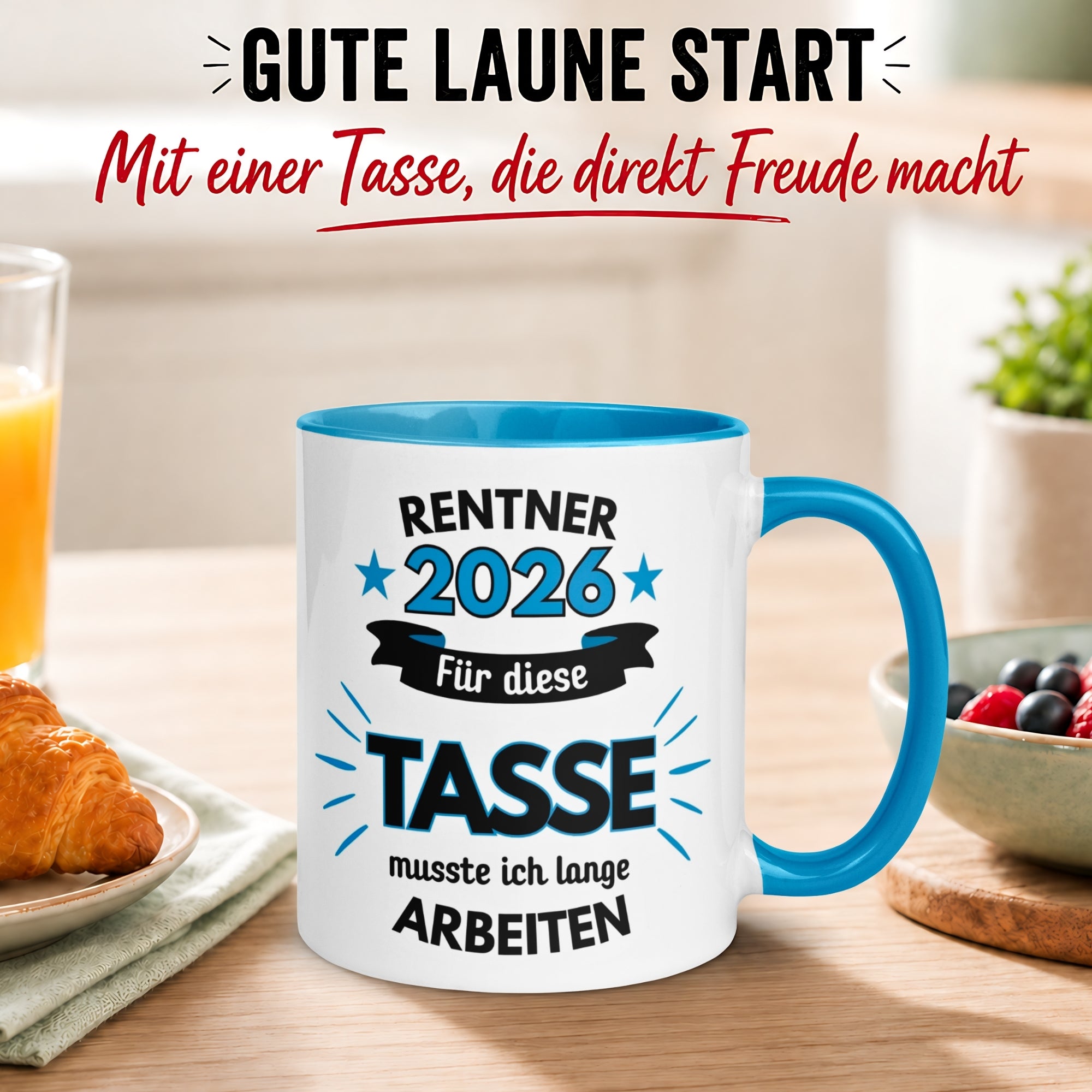 Tasse Rentner 2026 – „Für die musste ich lange arbeiten“ – Geschenk Rentenbeginn Mann