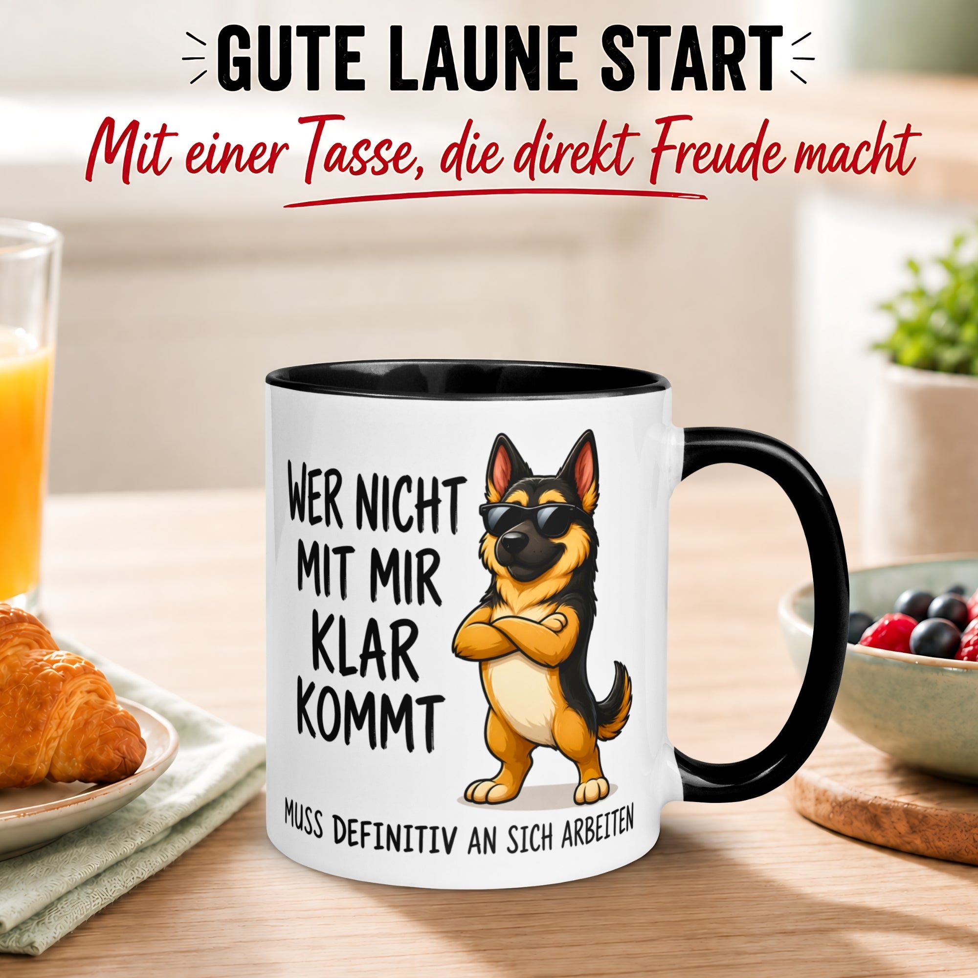 Tasse Hund – „Wer nicht mit mir klar kommt“ – Lustiger Geschenk Mann Frau