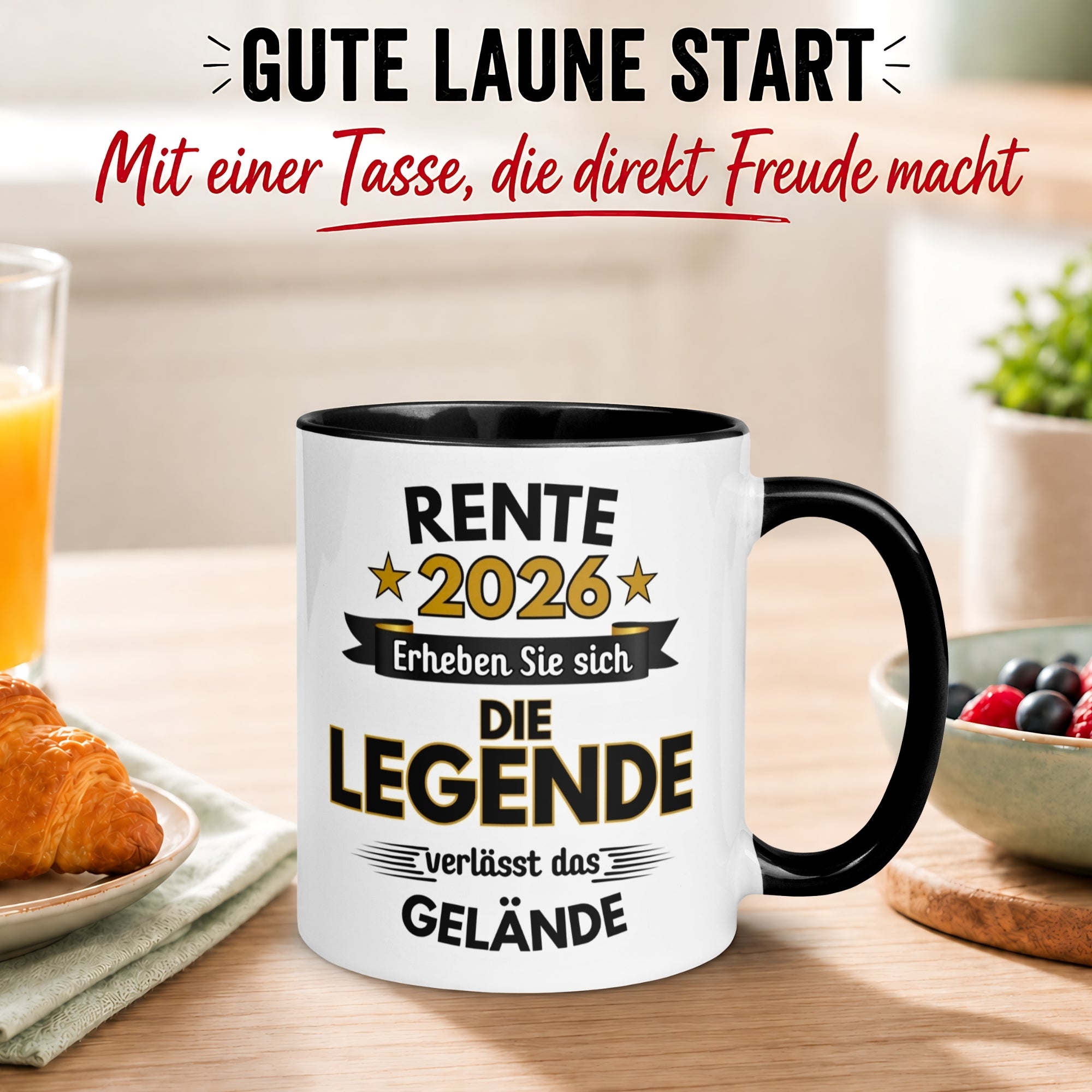 Tasse Rente – „Legende verlässt Gelände“ – Geschenk Renteneintritt Männer Frauen