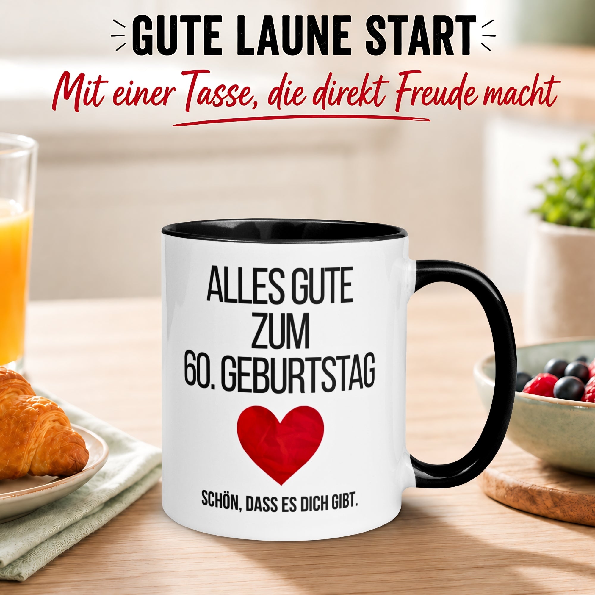 Tasse 60. Geburtstag Mann Frau – „Alles Gute zum Geburtstag“ – Geschenk zum Geburtstag Männer Frauen