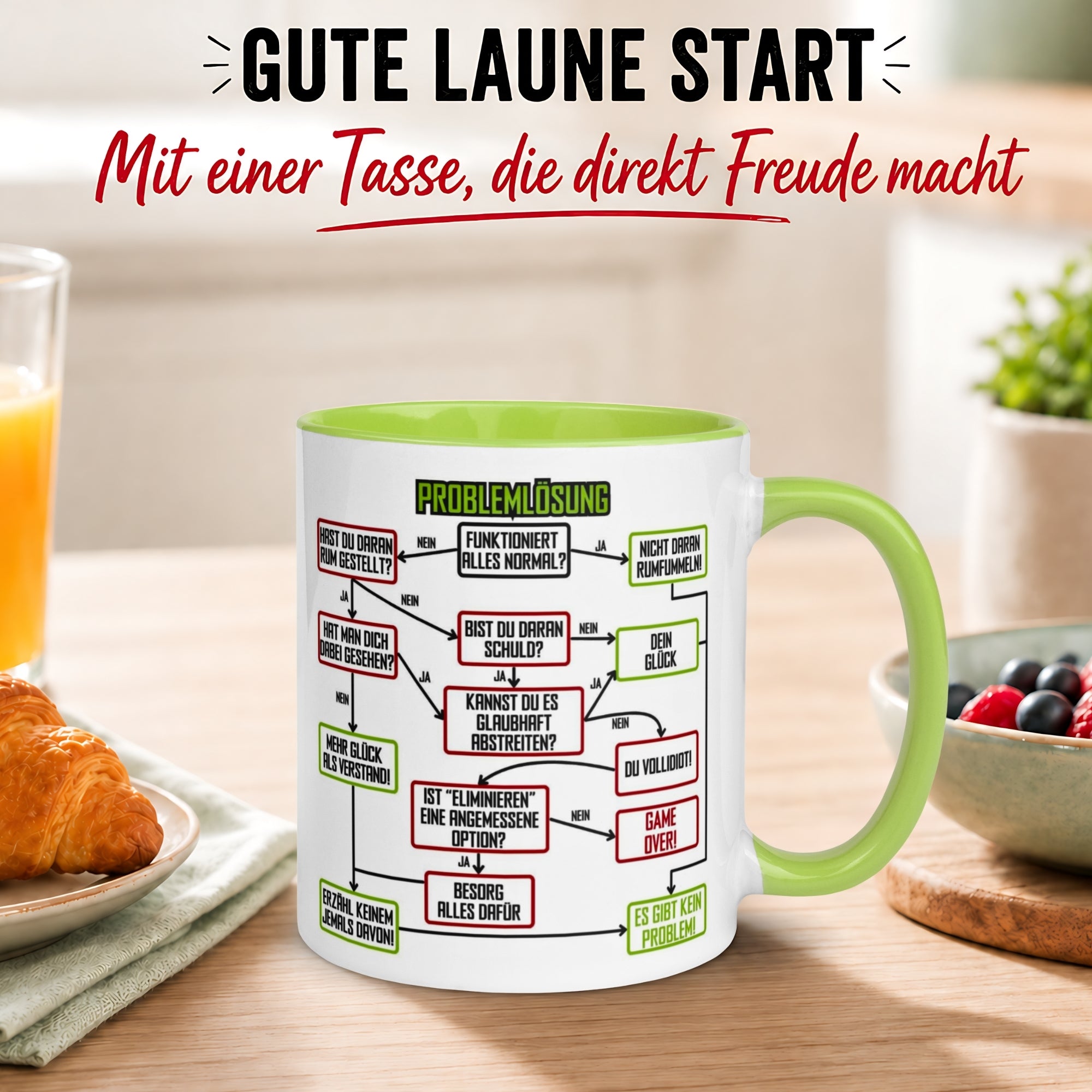 Tasse Kollegin – „Problemlösung im Büro“ – Geschenk Beste Arbeitskollegin