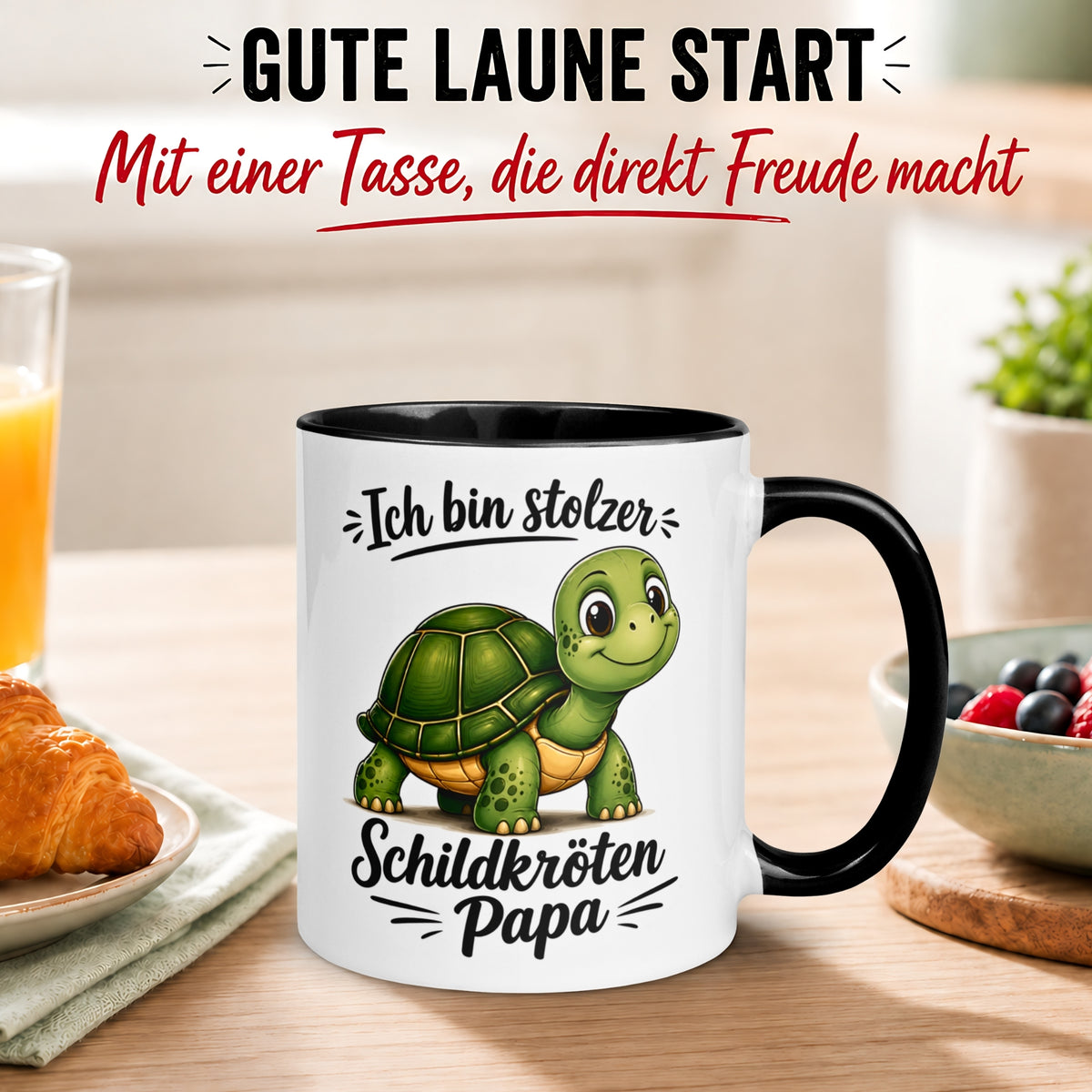 Tasse Schildkröte – „Ich bin stolzer Schildkröten Papa“ – lustiges Schildkröten Geschenk