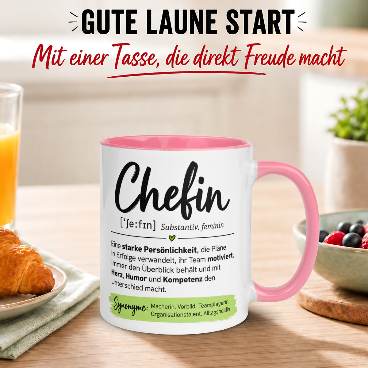 Tasse Chefin – „Lexikoneintrag & Definition“ – Geschenk Becher Chefin