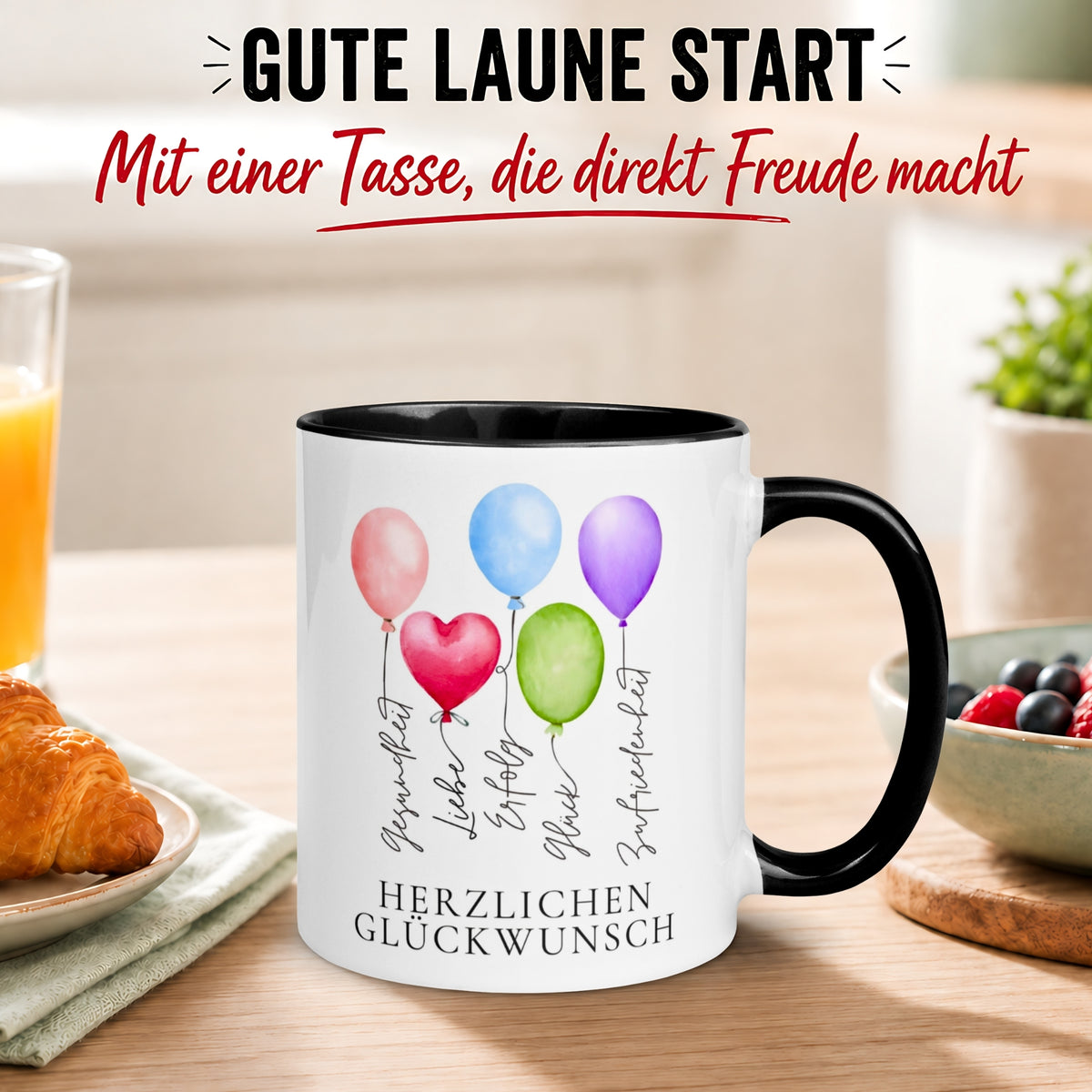 Tasse Geburtstag – „Gesundheit Liebe Erfolg“ – Geburtstagsgeschenk Mann Frau