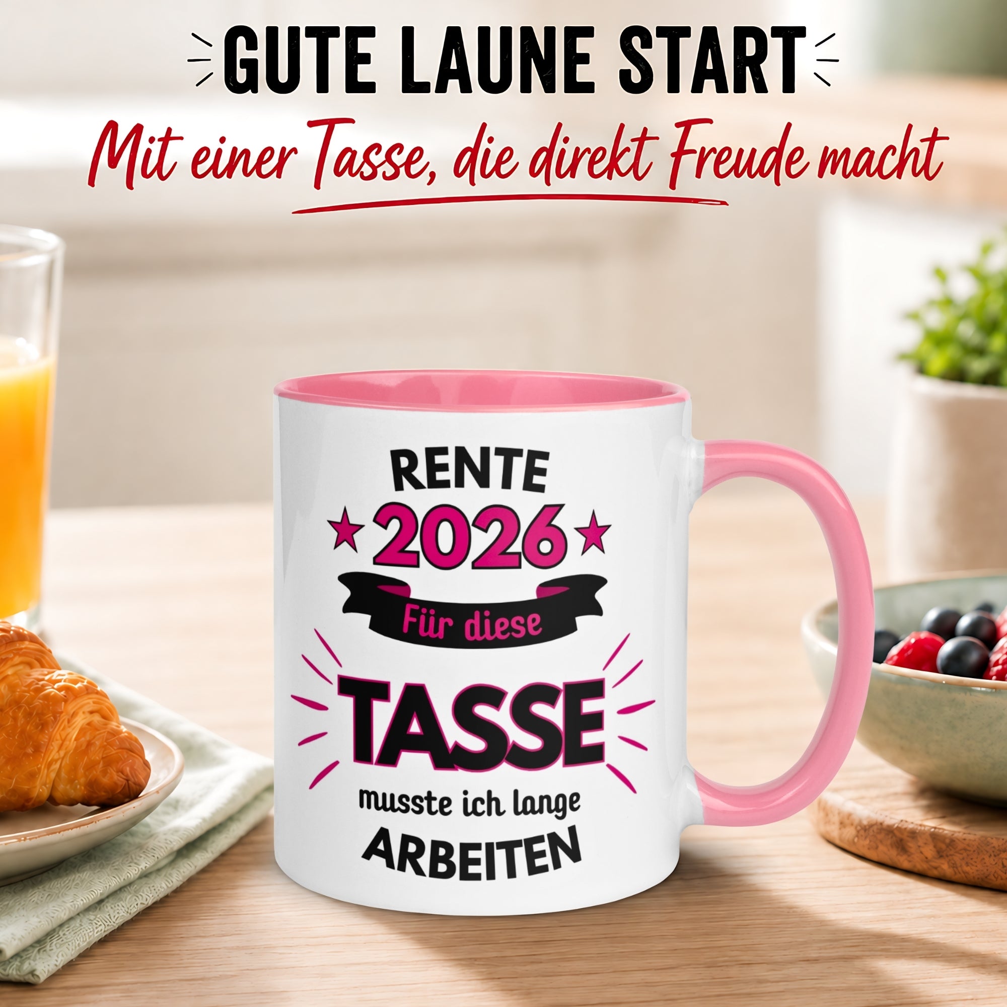 Tasse Rente – „Dafür musste ich lange arbeiten“ – Renteneintritt Geschenk Frauen