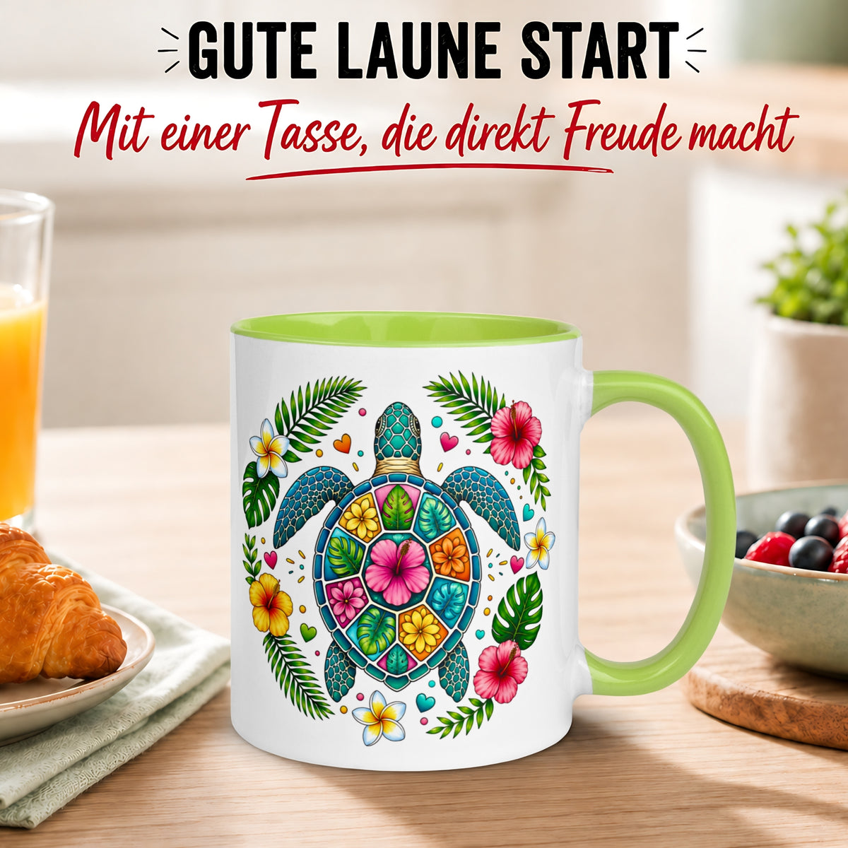 Tasse Schildkröte – „Sommer Strand Entspannung“ – lustiges Schildkröten Geschenk
