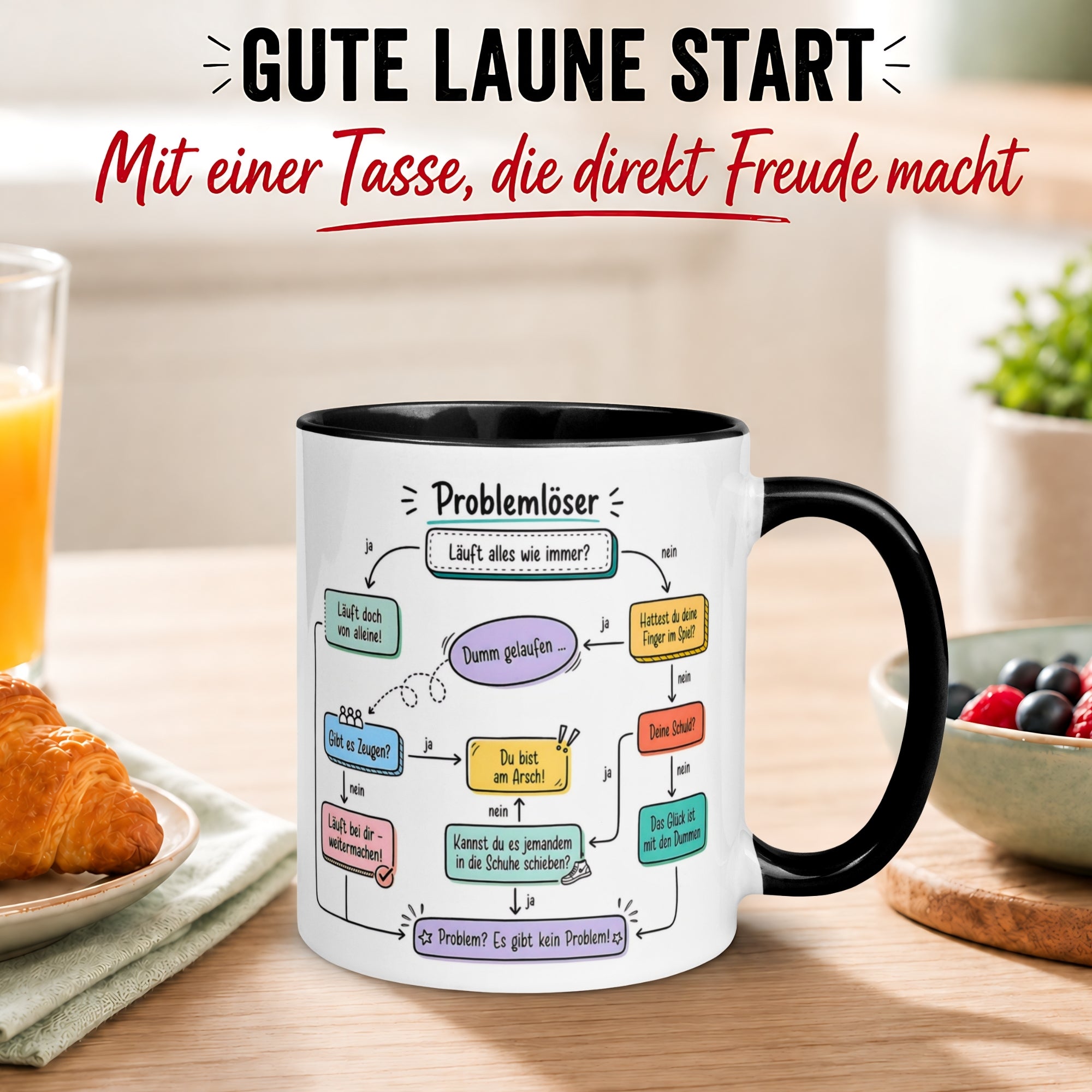 Tasse Kollegin – „Problemlösung“ – Büro Geschenk Bester Kollegin