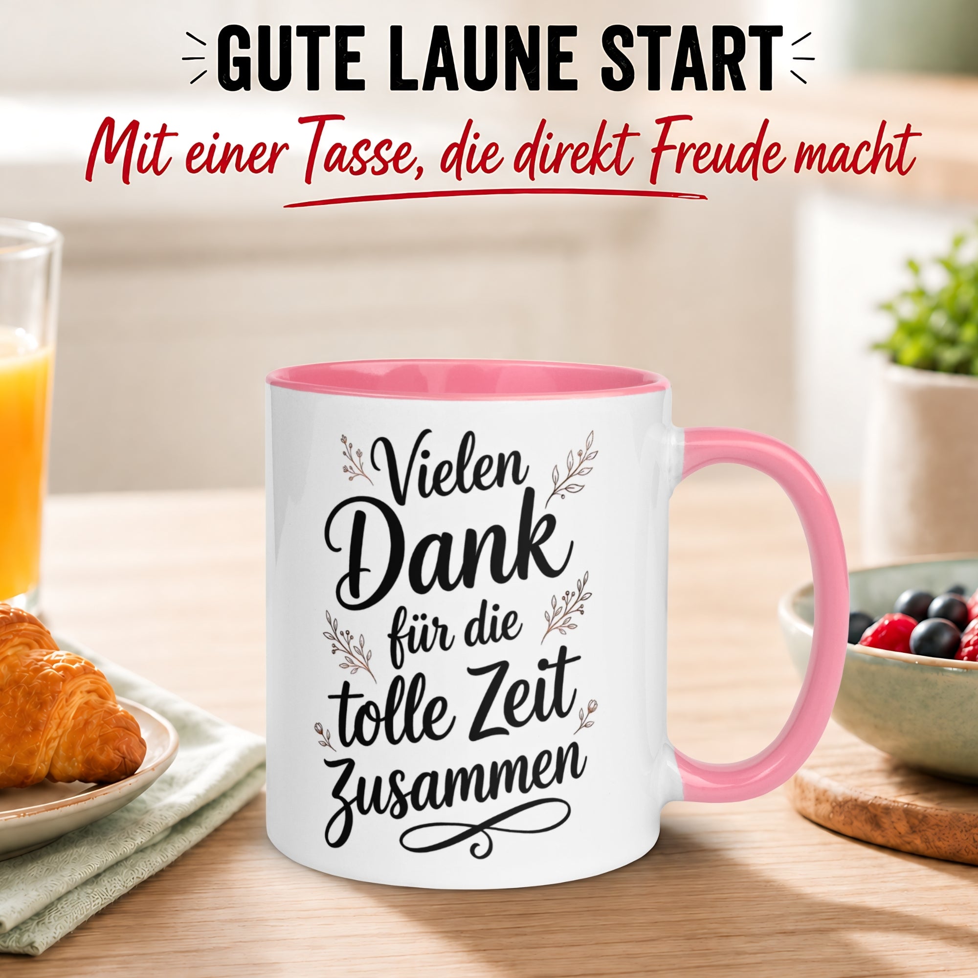 Tasse Abschied – „Vielen Dank für die tolle Zeit“ – Abschiedsgeschenk Kollegin