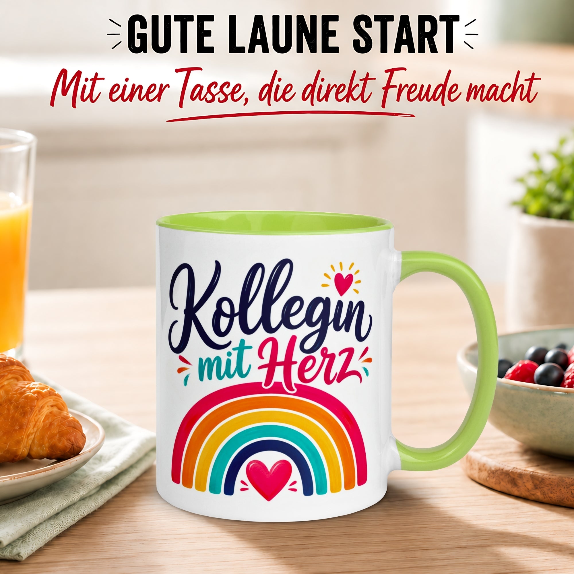 Tasse Kollegin – „Kollegin mit Herz - Danke für alles“ – Geschenk Beste Arbeitskollegin