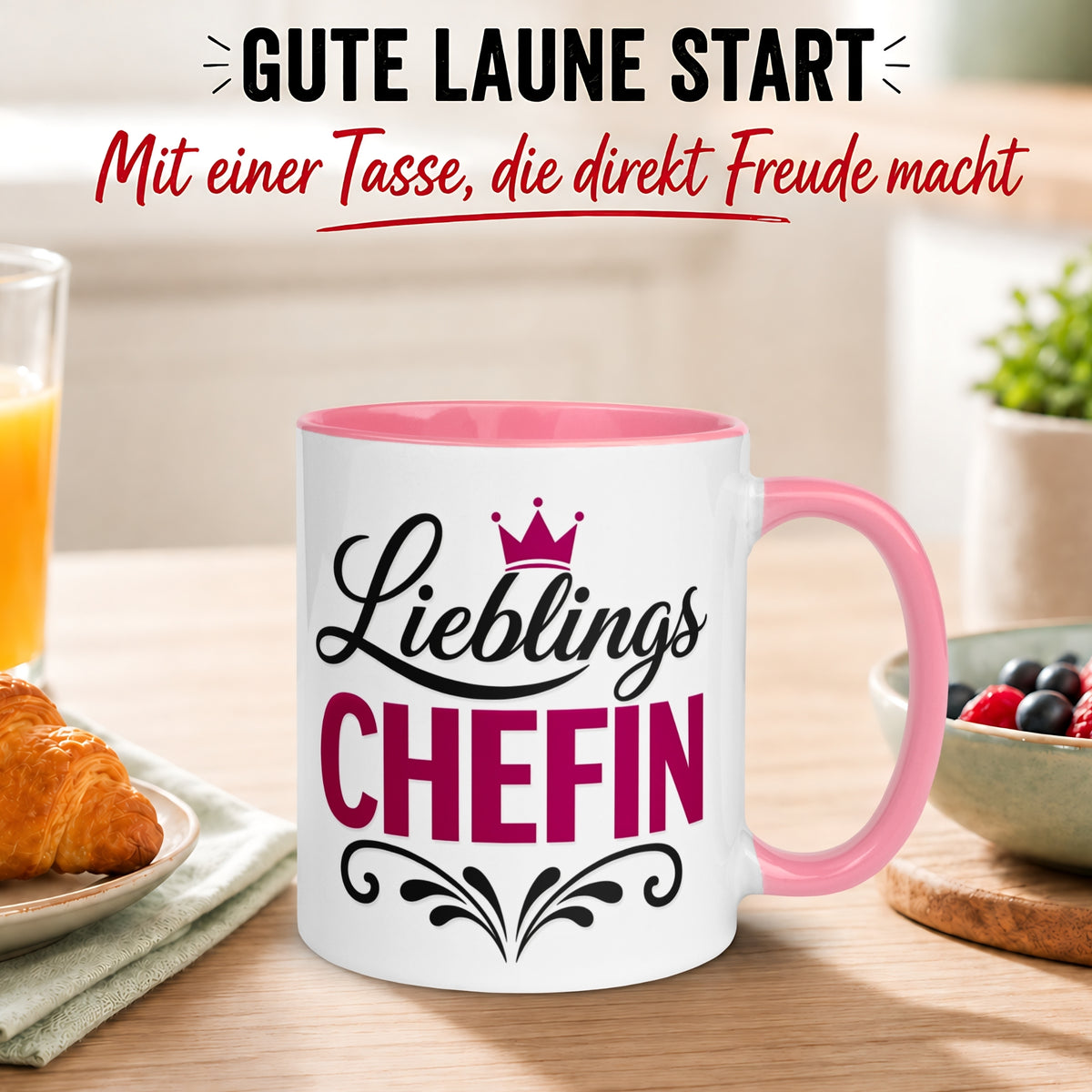 Tasse Chefin – „Lieblingschefin mit Herz“ – Geschenk Becher Beste Chefin