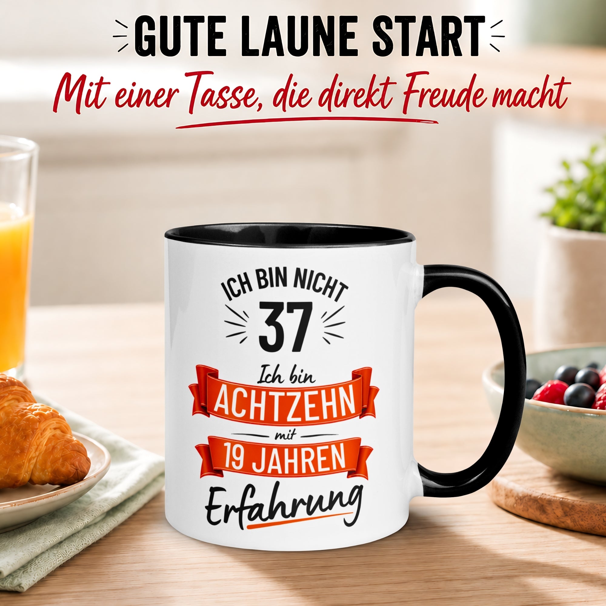 Tasse 37. Geburtstag Mann – „Ich bin nicht 37 – Ich hab Erfahrung“ – Geschenk zum Geburtstag Männer