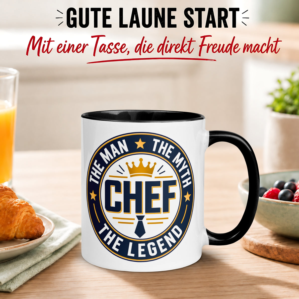 Tasse Chef – „The Man - The Myth - The Legend“ – Geschenk Kaffeetasse Bester Chef
