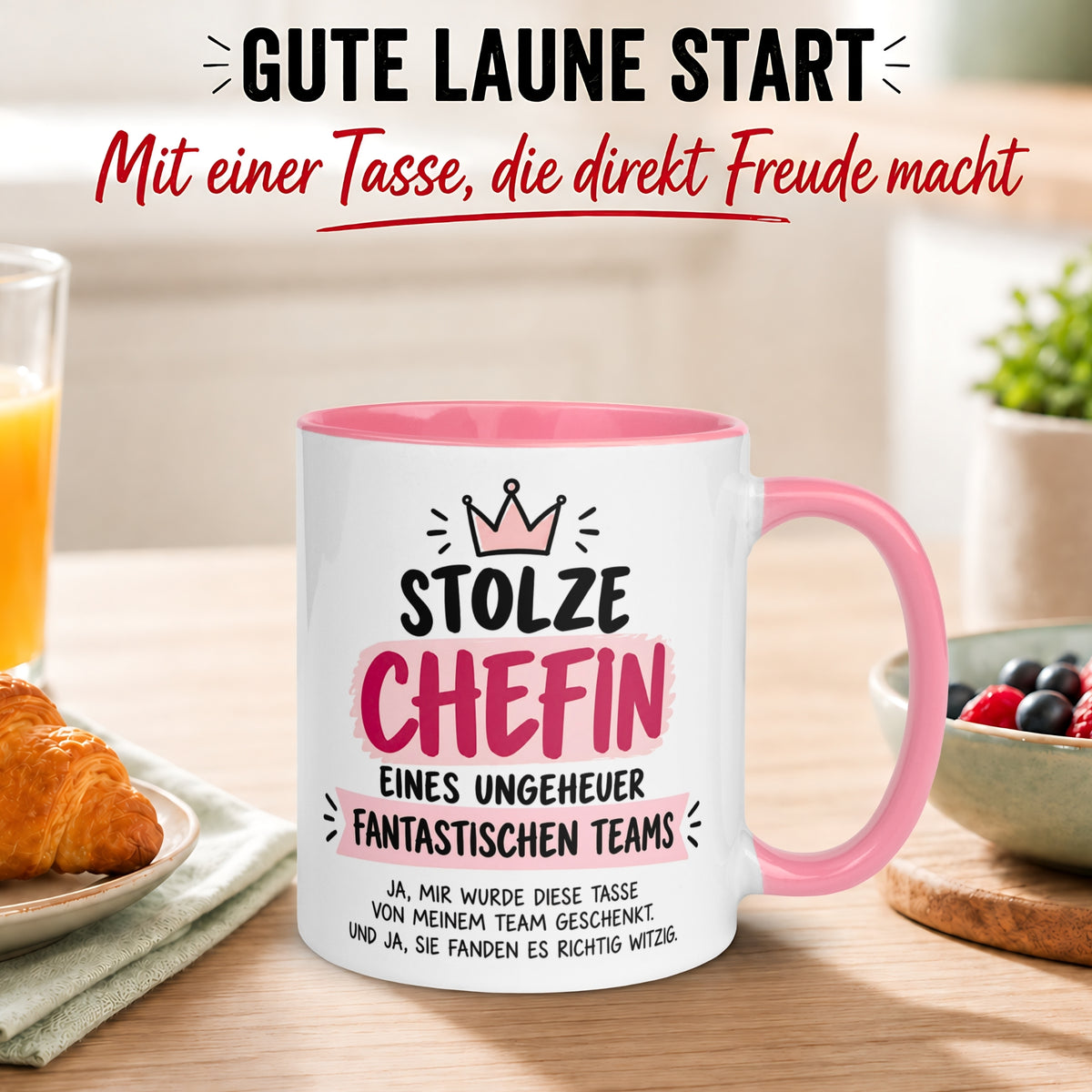 Tasse Chefin – „Ein unglaublich fantastischen Team“ – Geschenk Becher Chefin