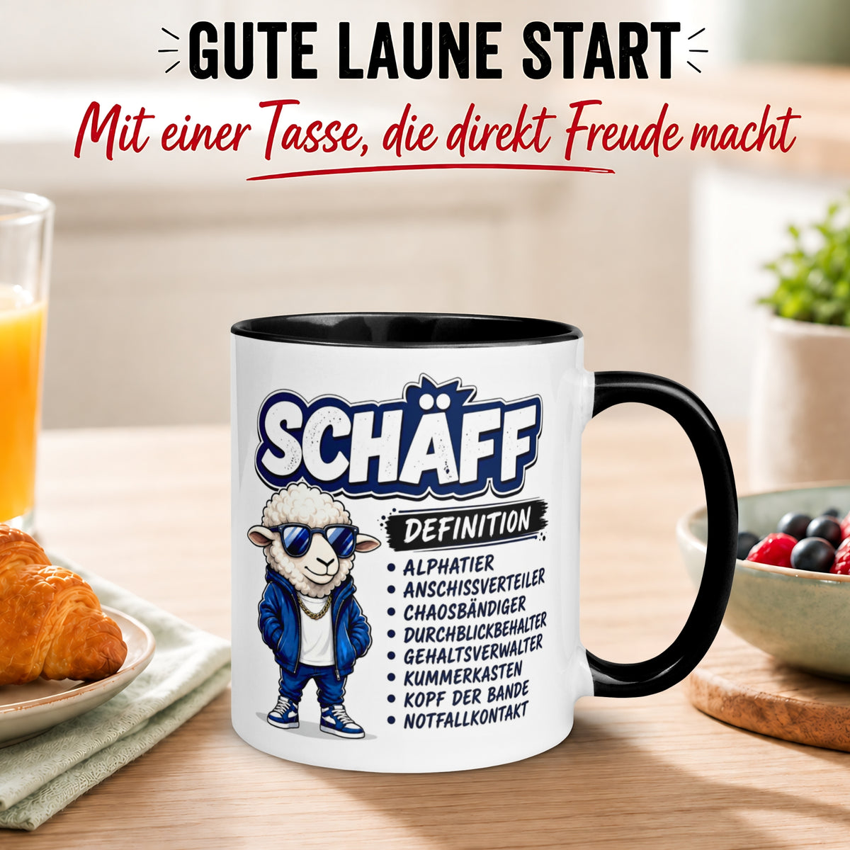 Tasse Chef – „SCHÄFF – Definition“ – Geschenk Kaffeetasse Bester Chef