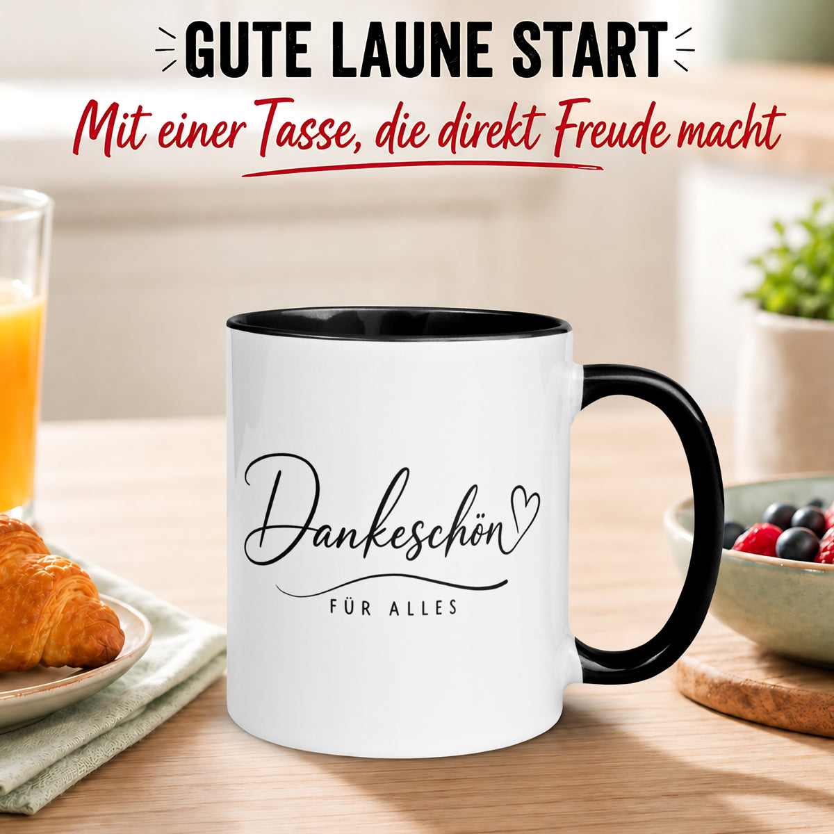 Tasse Danke – „Dankeschön für alles“ – Dankeschön Geschenke für Freund/Freundin