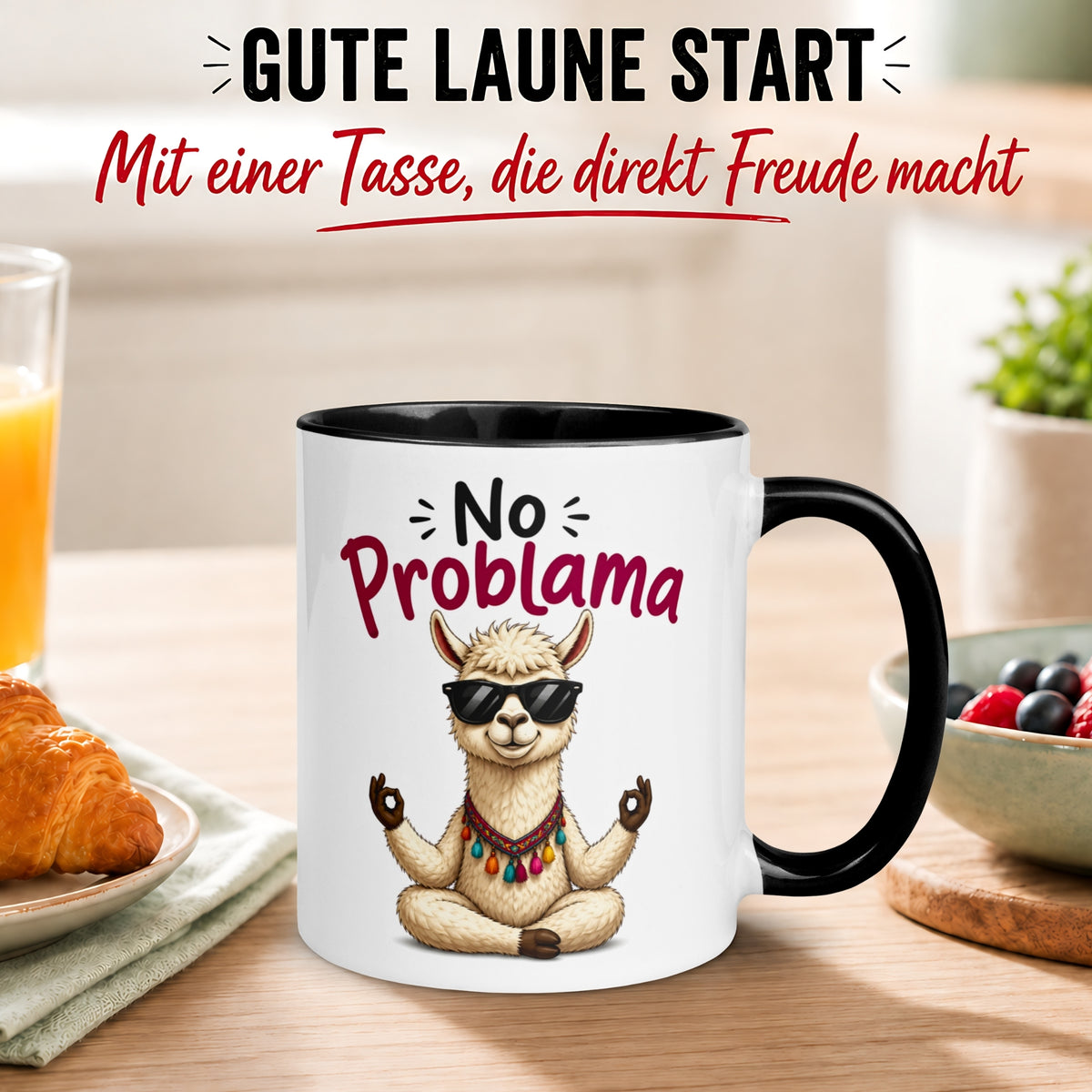 Tasse Lama – „NO PROBLAMA“ – lustiger Lama Geschenk Becher