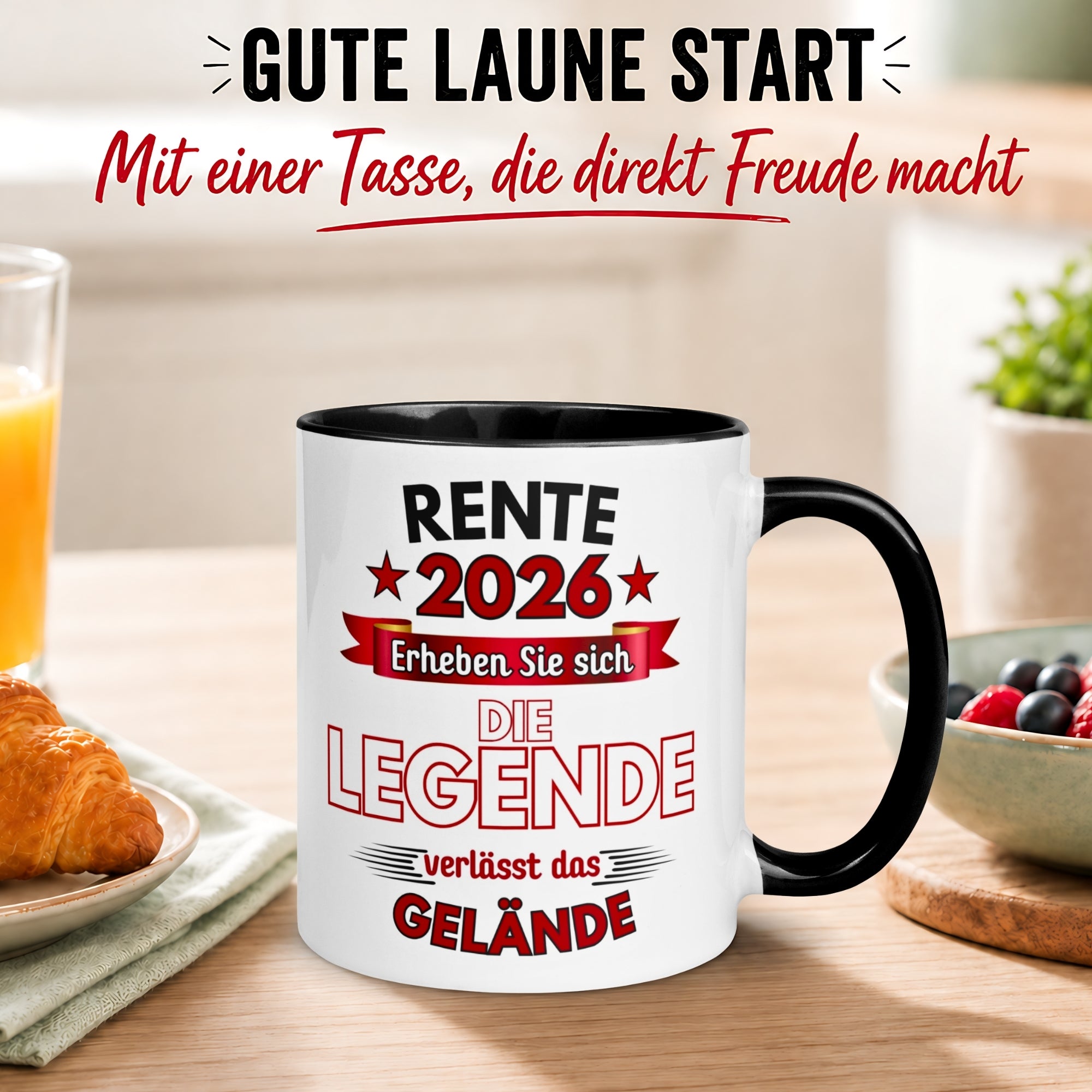 Tasse Rente – „Legende verlässt Gelände“ – Renteneintritt Geschenk Männer Frauen