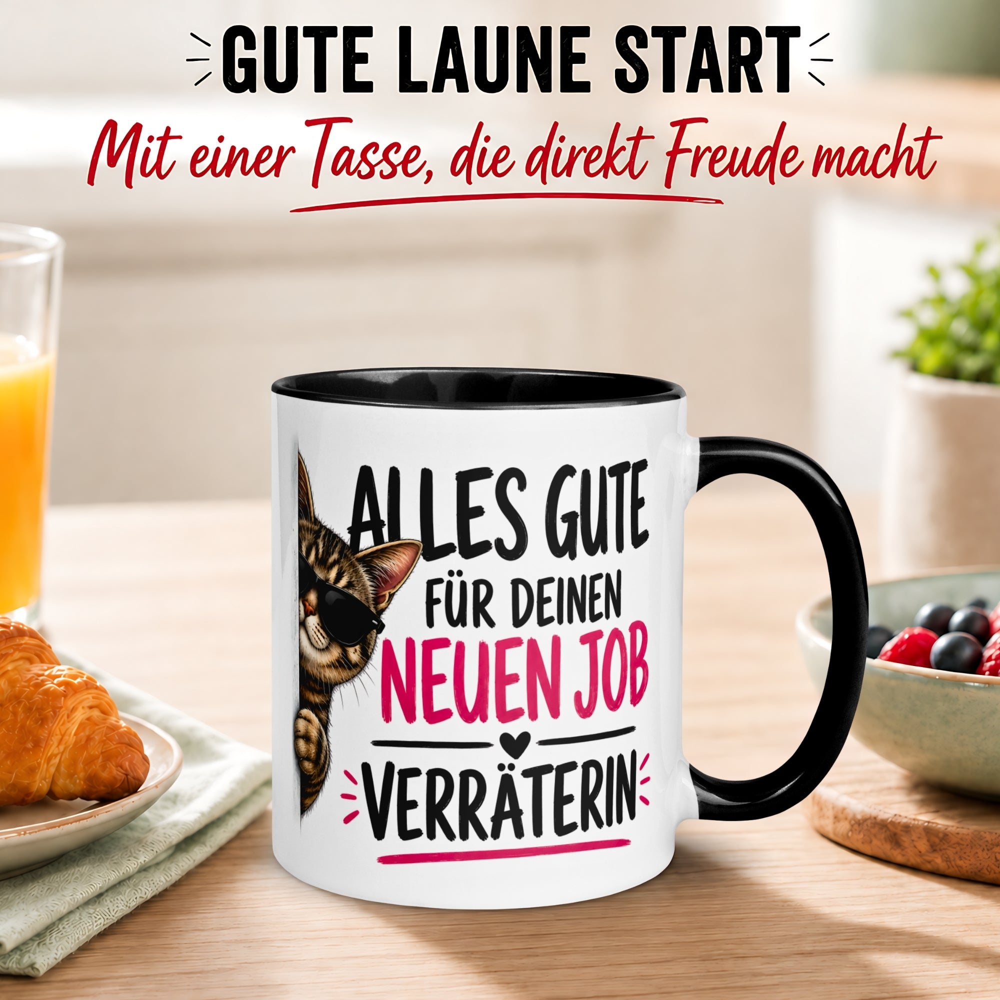 Tasse Abschied – „Alles Gute - Verräterin“ – Abschiedsgeschenk Kollegin
