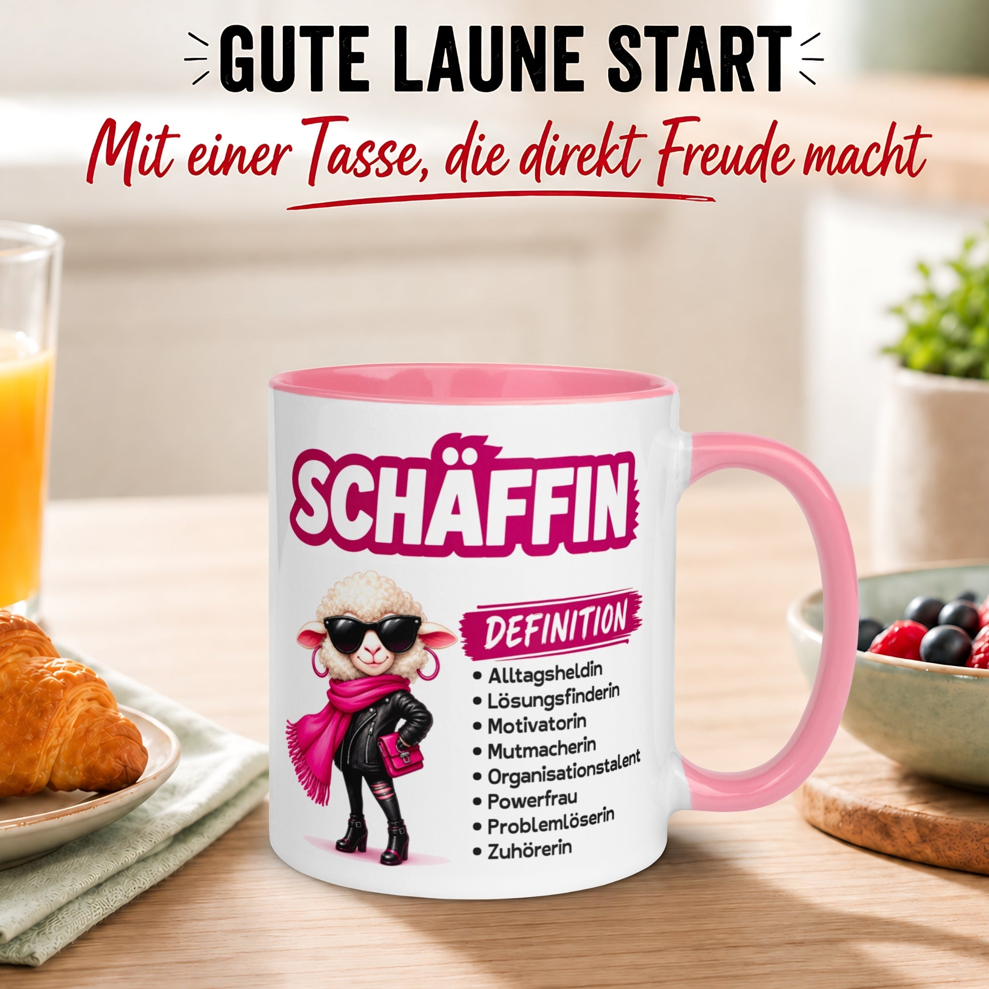 Tasse Chefin – „Schäffin - Definition“ – Geschenk Becher Chefin