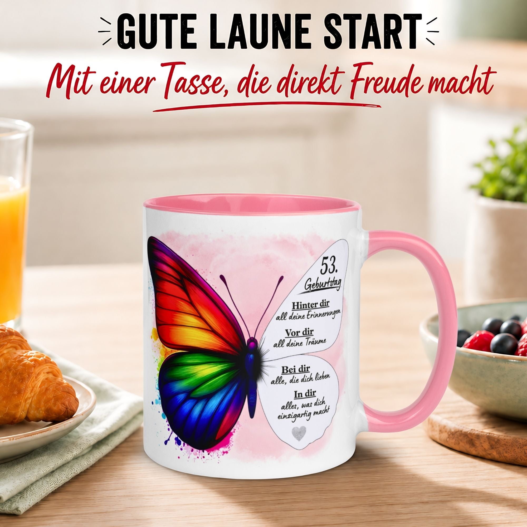 Tasse 53. Geburtstag Frau – „Weil du einzigartig bist“ – Geschenk zum Geburtstag Frauen