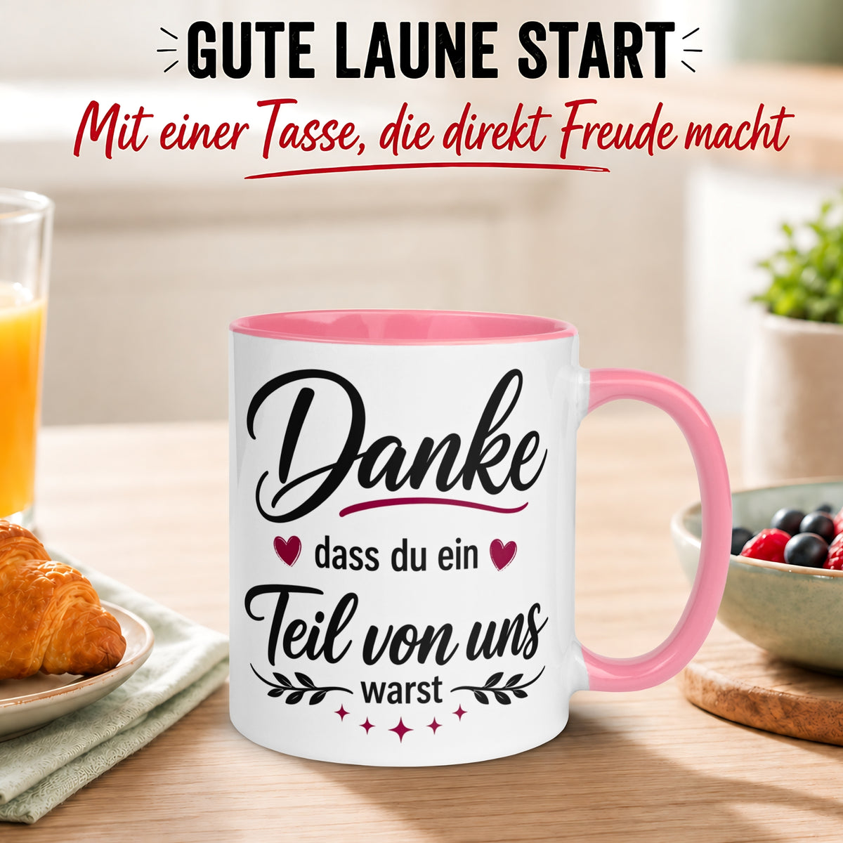Tasse Abschied – „Ein Teil von uns warst“ – Abschiedsgeschenk für Kollegin/Kollege