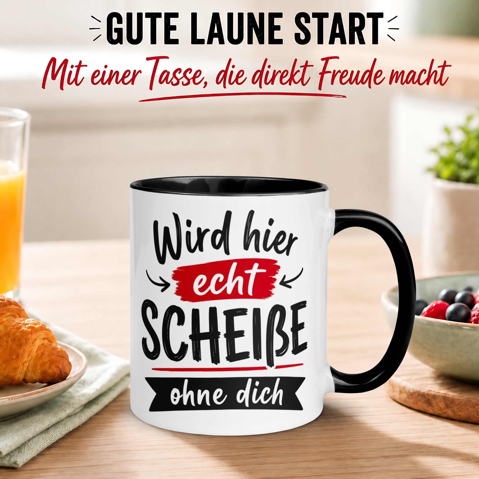 Tasse Abschied – „Wird hier echt Scheiße ohne dich“ – Abschiedsgeschenk Kollegen