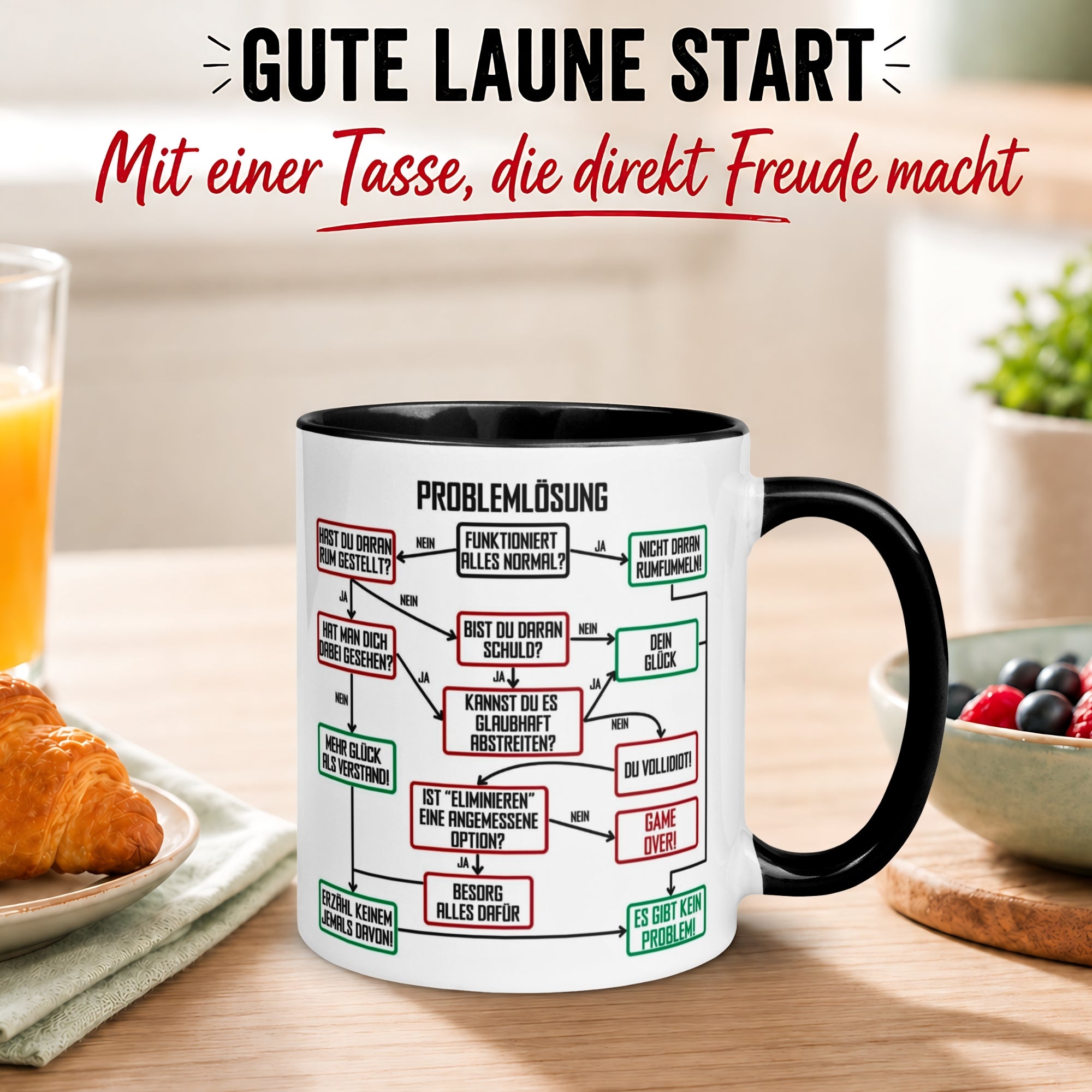 Tasse Chef – „Problemlösung im Büro“ – Geschenk Kaffeetasse Bester Chef