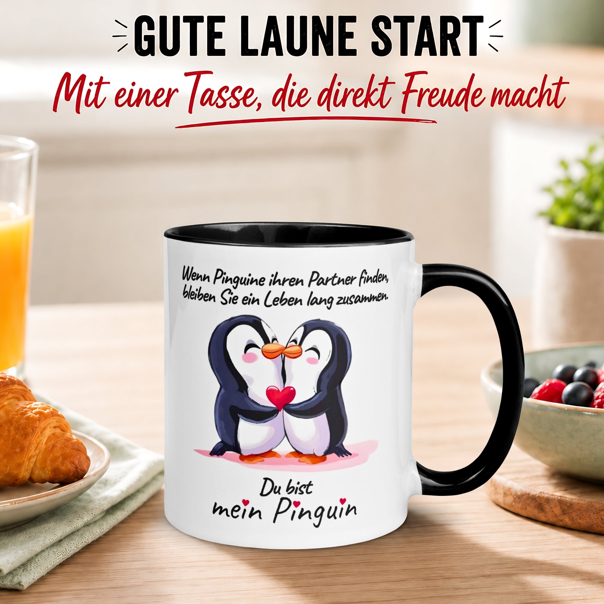 Tasse Liebe – „Du bist mein Pinguin“ – Ich liebe Dich Geschenk Partner Jahrestag Valentinstag