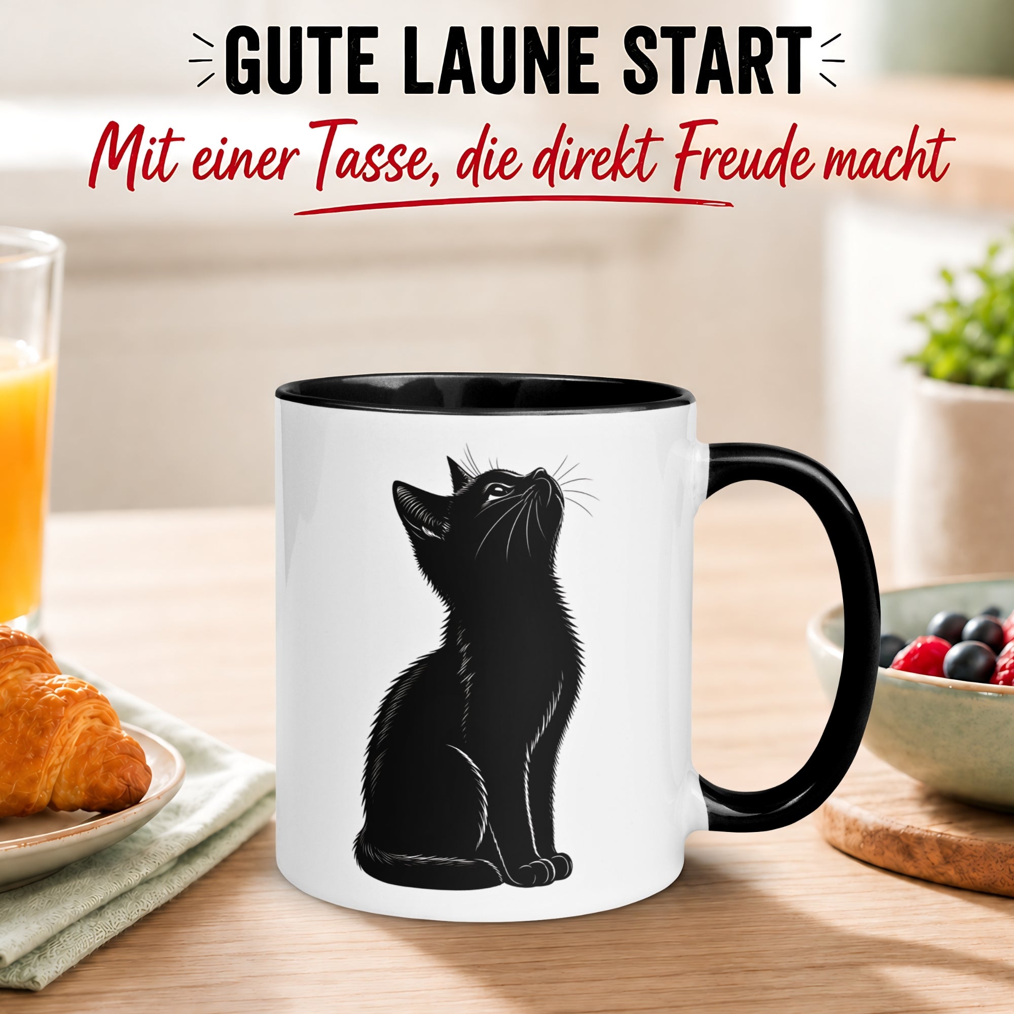 Tasse Katze – „Schwarze Katze“ – lustiger Katzen Geschenk Becher