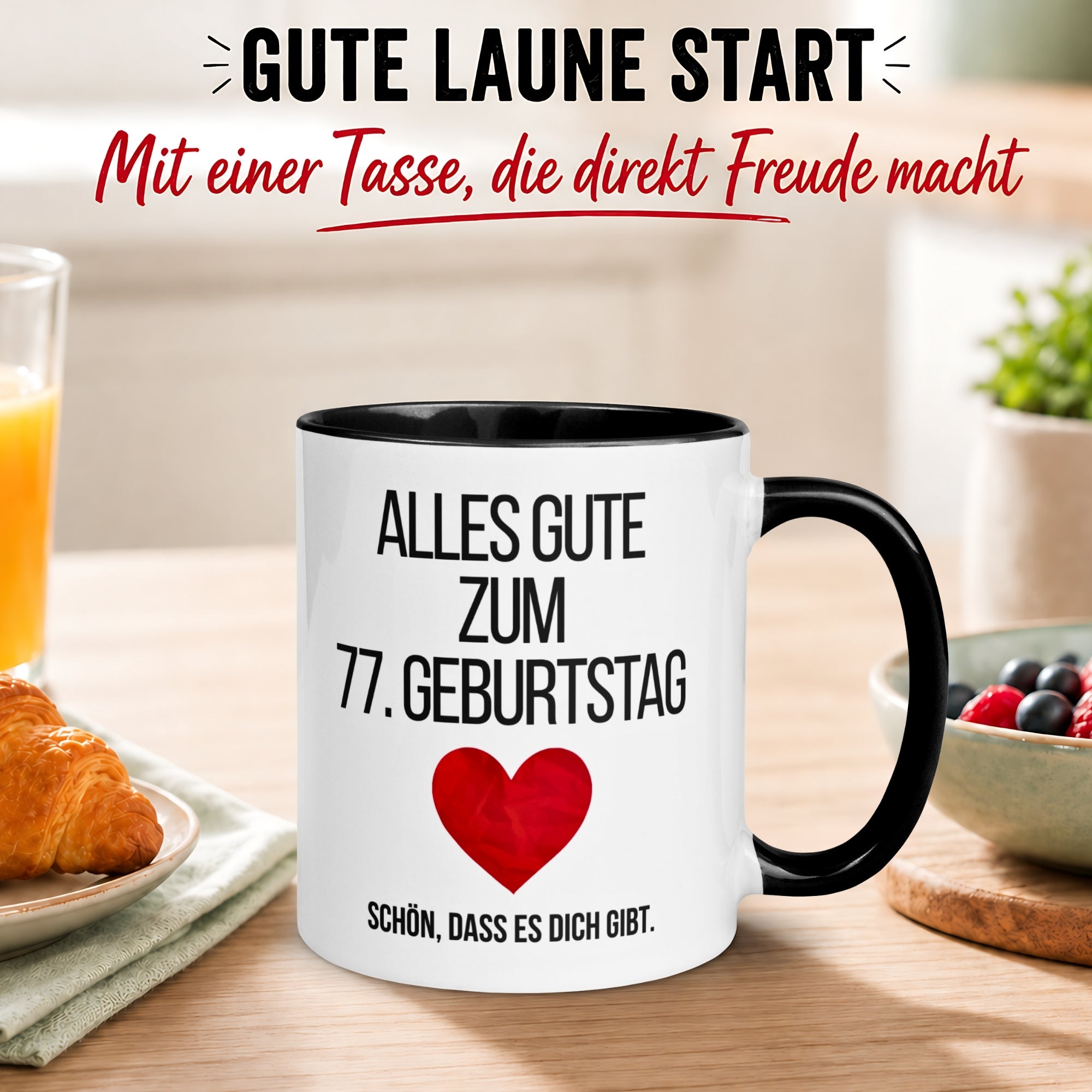 Tasse 77. Geburtstag Mann Frau – „Alles Gute zum Geburtstag“ – Geschenk zum Geburtstag Männer Frauen