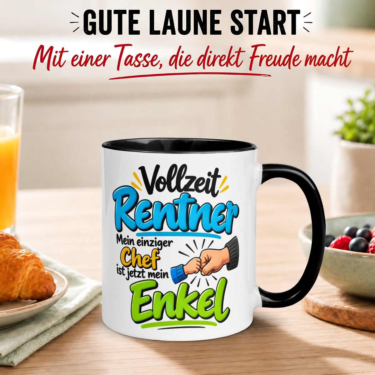 Tasse Rentner – „Mein einziger Chef ist mein Enkel“ – Geschenk Rentenbeginn Mann
