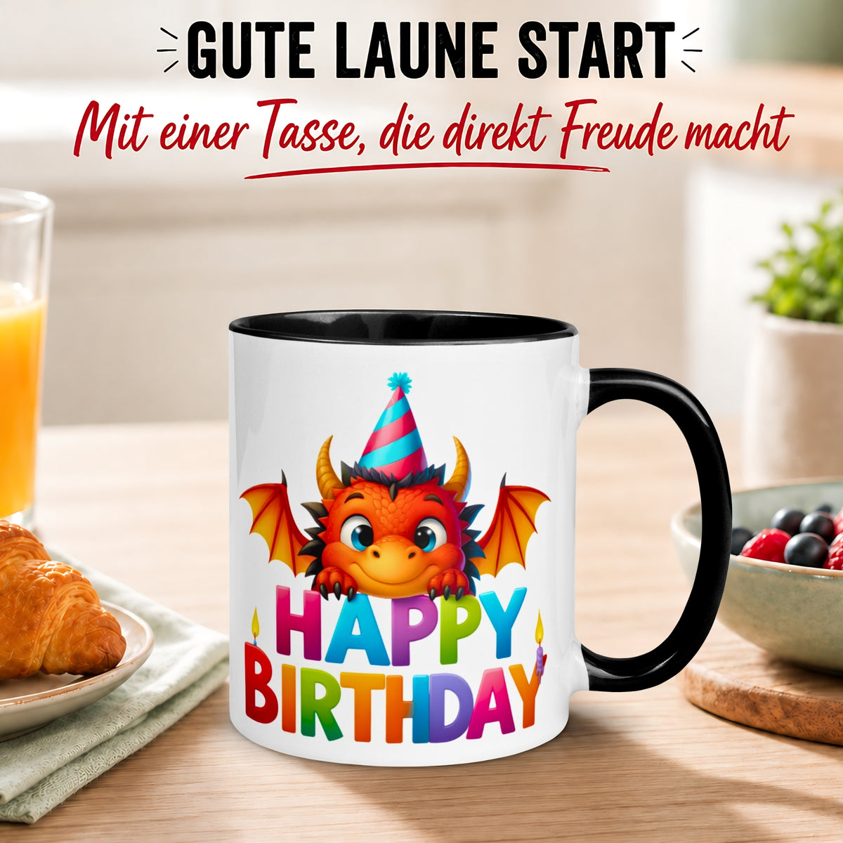 Tasse Geburtstag – „Happy Birthday Drache“ – Geburtstagsgeschenk Junge Mädchen
