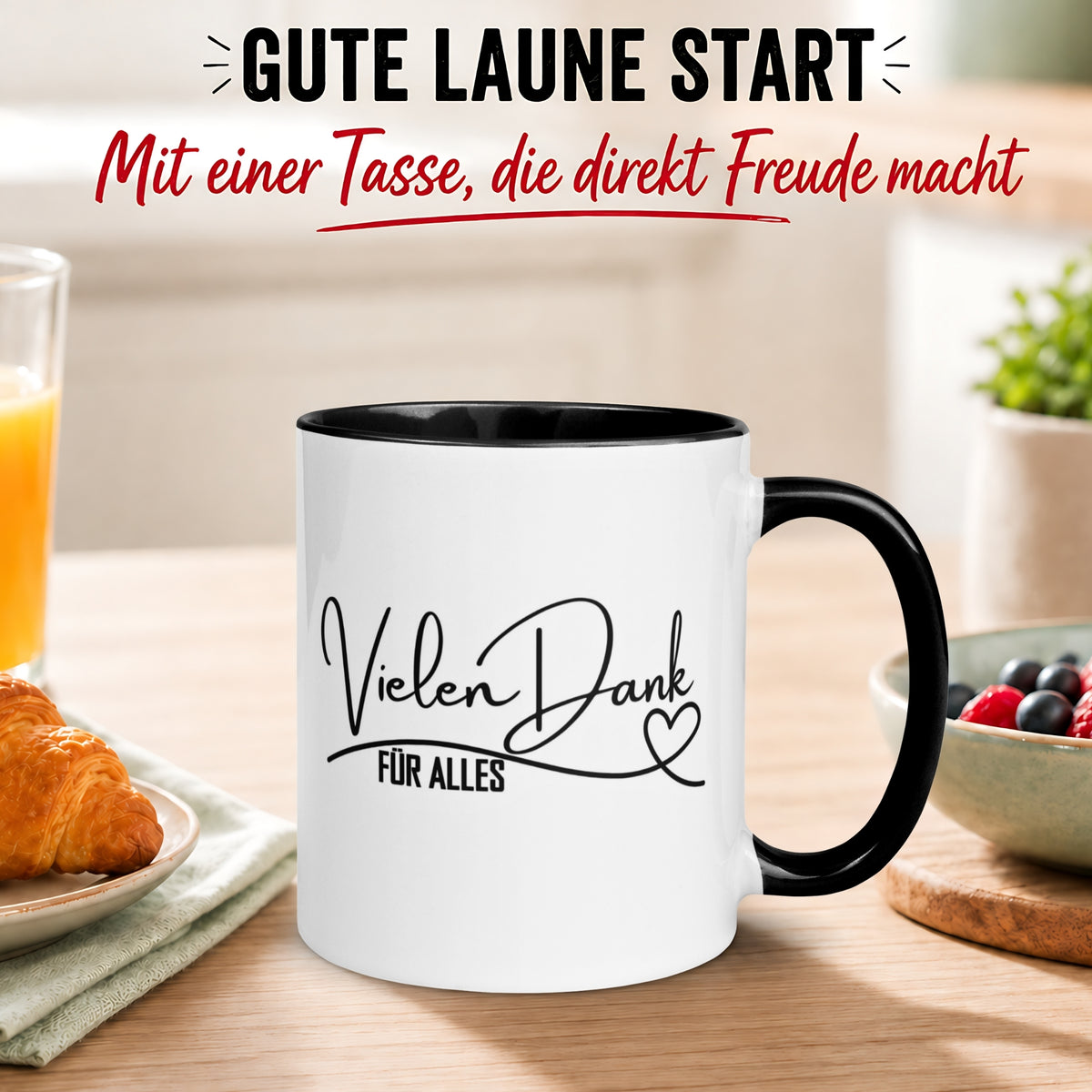 Tasse Danke – „Vielen Dank für alles“ – Dankeschön Geschenk Team/Kollegen/Kollegin