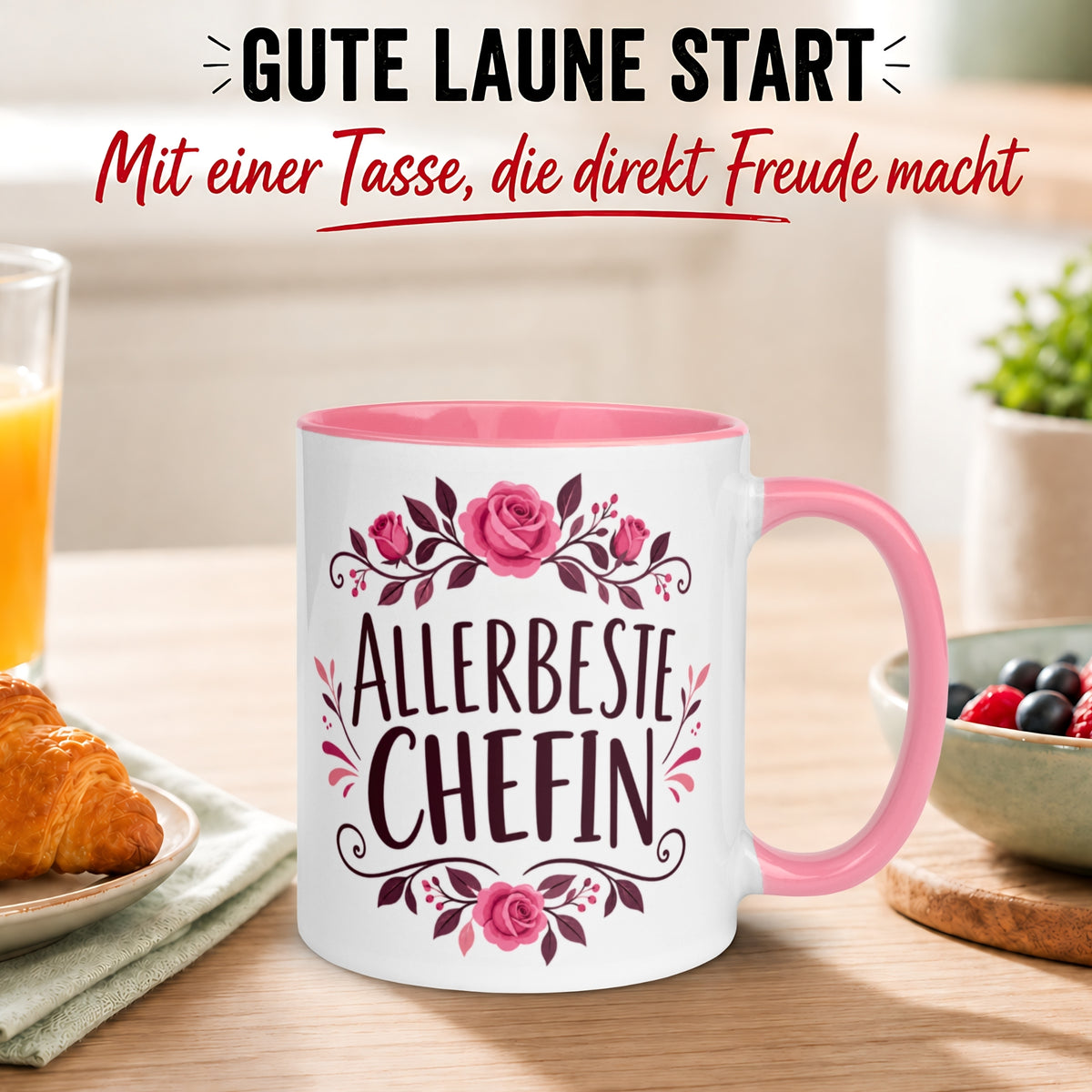 Tasse Chefin – „Allerbeste Chefin“ – Geschenk Beste Chefin