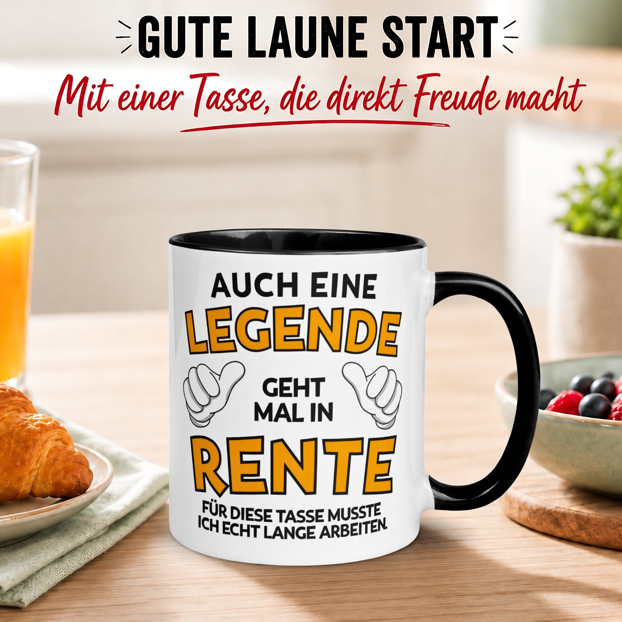 Tasse Rentner – „Auch eine Legende geht mal in Rente“ – Geschenk Rente Mann