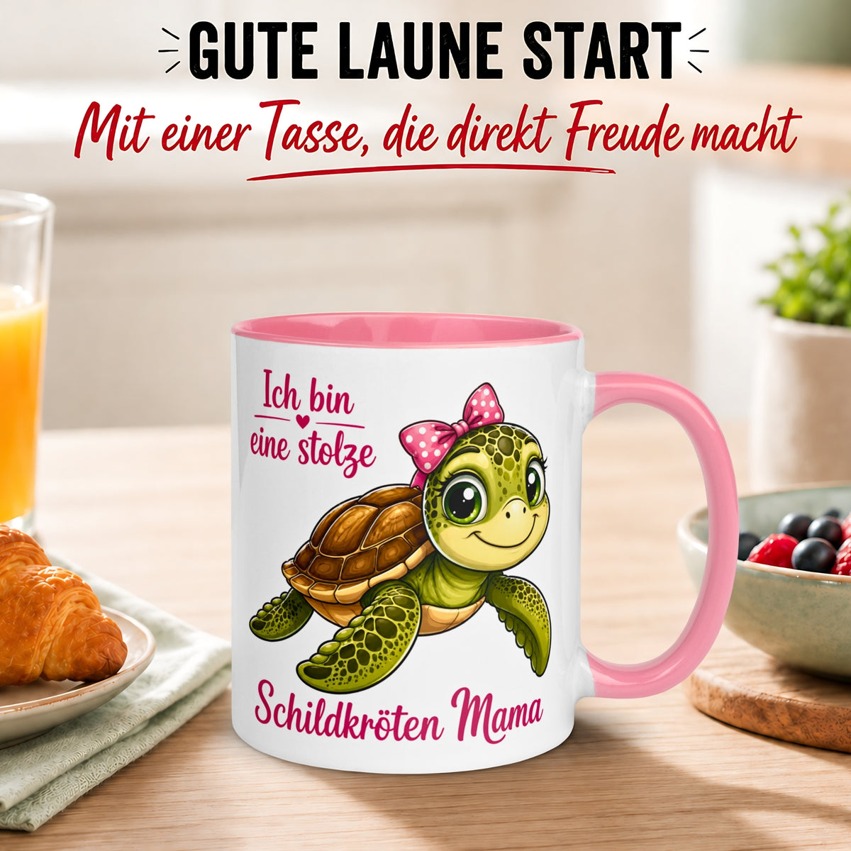 Tasse Schildkröte – „Ich bin eine stolze Schildkröten Mama“ – lustiges Schildkröten Geschenk