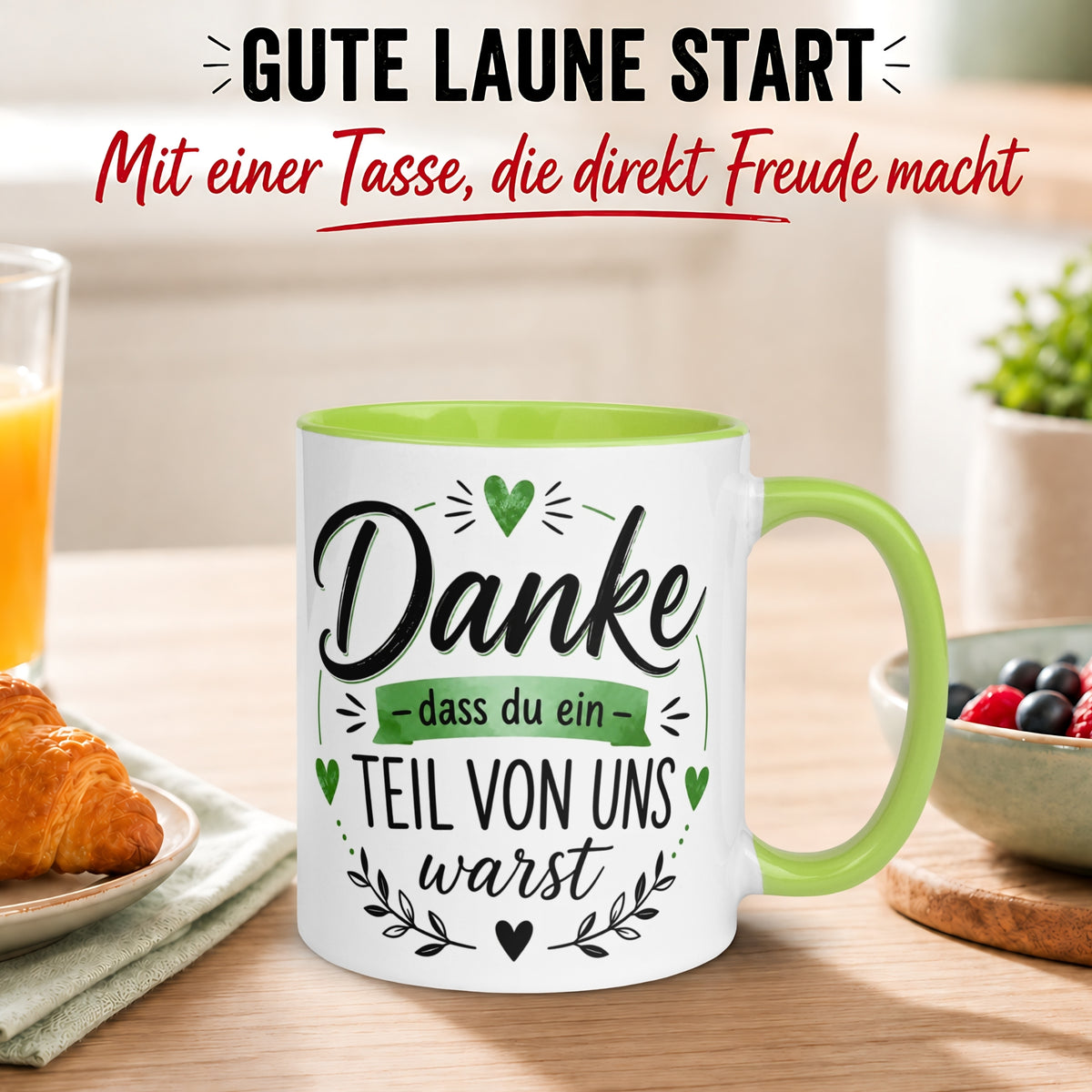 Tasse Abschied – „Ein Teil von uns warst“ – Abschiedsgeschenk für Kollegin Kollegen