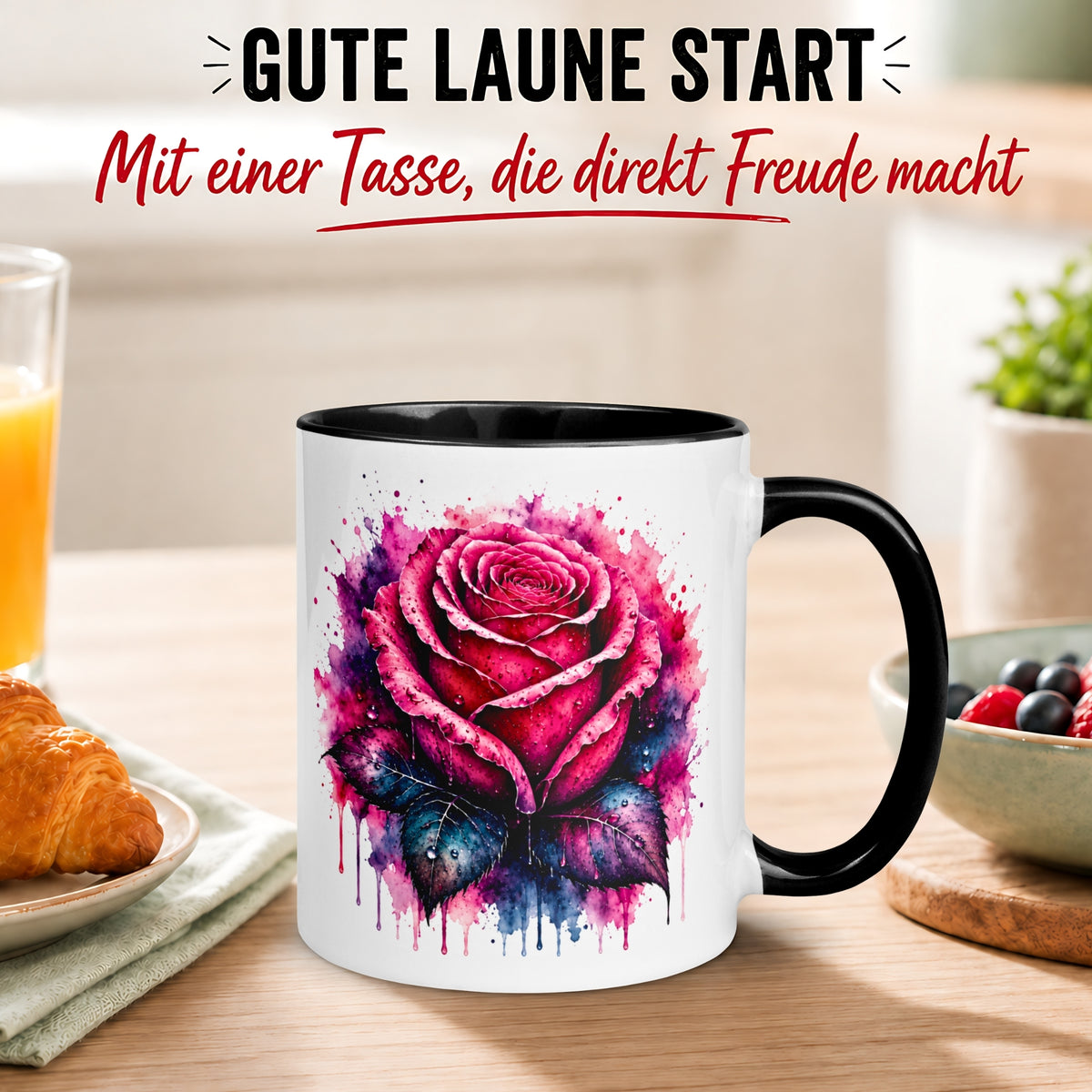 Tasse Liebe – „Rose der Liebe“ – Ich liebe Dich Geschenk Partner Jahrestag Valentinstag