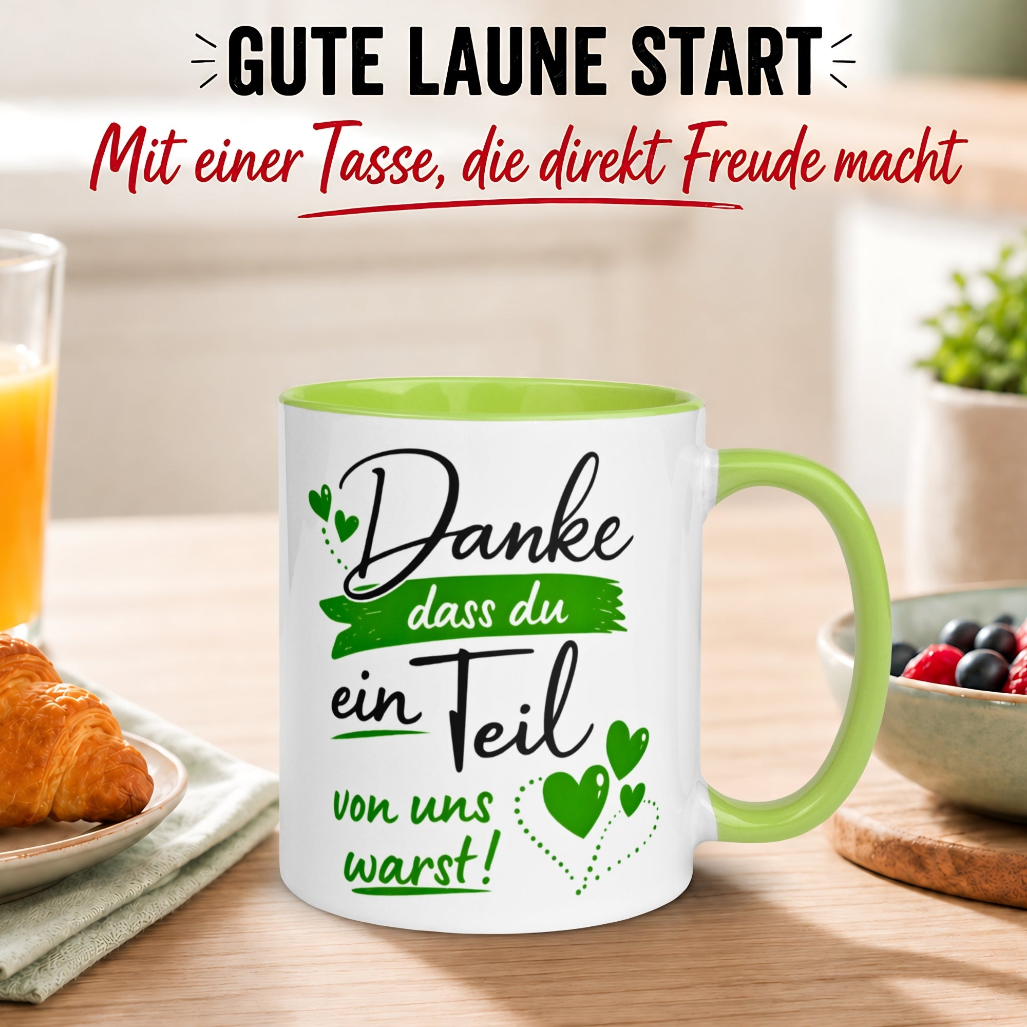 Tasse Abschied – „Ein Teil von uns warst“ – Abschiedsgeschenk für Kollegin Kollegen