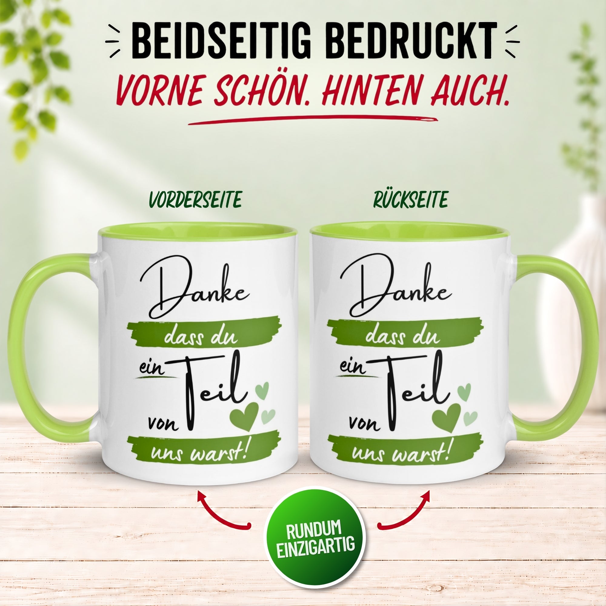 Tasse Abschied – „Danke dass du ein Teil von uns warst“ – Geschenk zum Abschied Kollegen