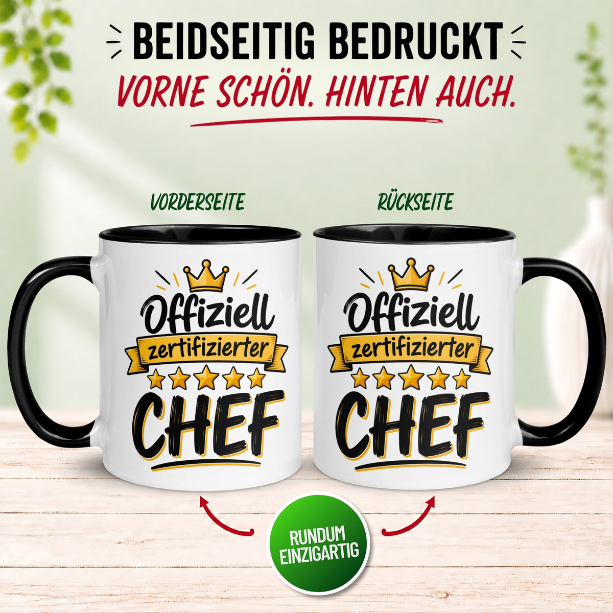 Tasse Chef – „5 Sterne Chef“ – Geschenk Becher Bester Chef