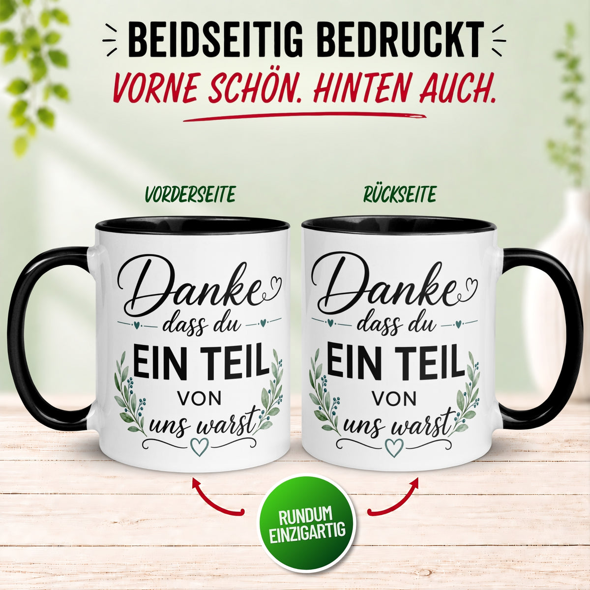 Tasse Abschied – „Danke dass du ein Teil von uns warst“ – Abschiedsgeschenk für Kollegen