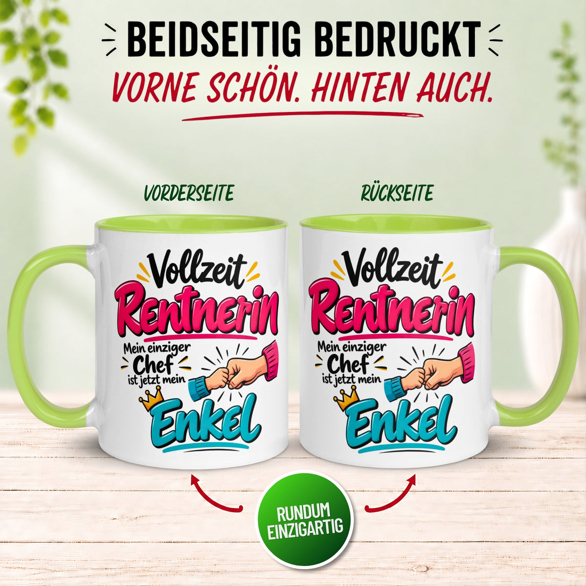 Tasse Rentnerin – „Mein einziger Chef ist jetzt mein Enkel“ – Geschenk Rente Frau