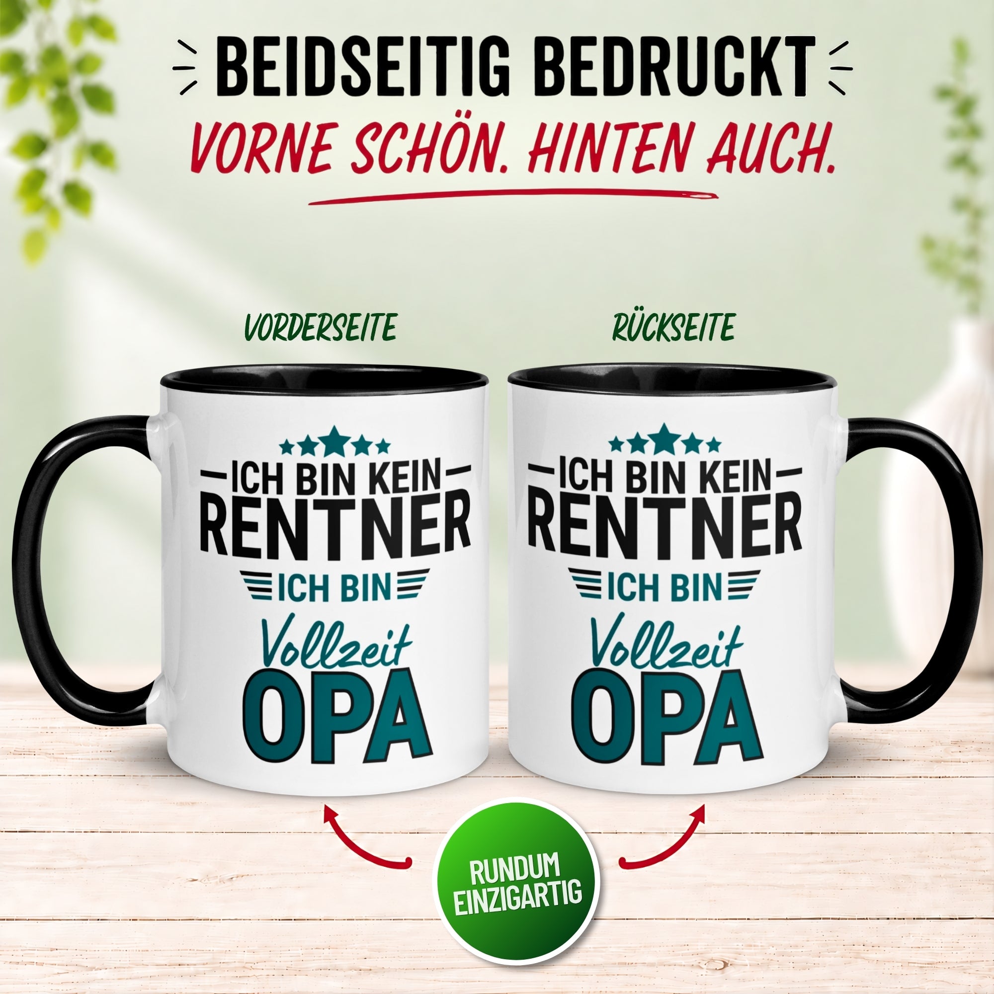 Tasse Rentner – „Ich bin kein Rentner ich bin Vollzeit Opa“ – Geschenk Rente Mann