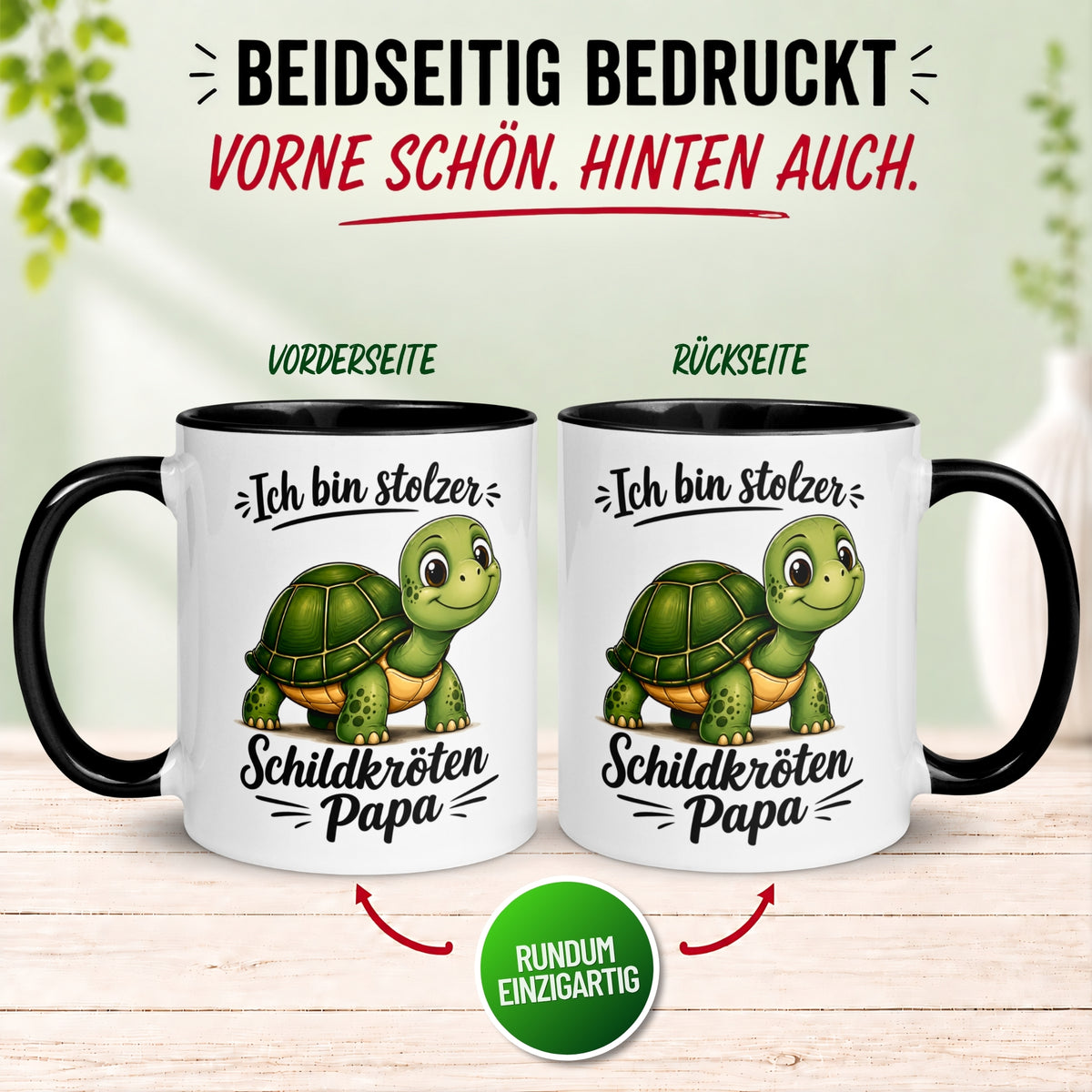 Tasse Schildkröte – „Ich bin stolzer Schildkröten Papa“ – lustiges Schildkröten Geschenk