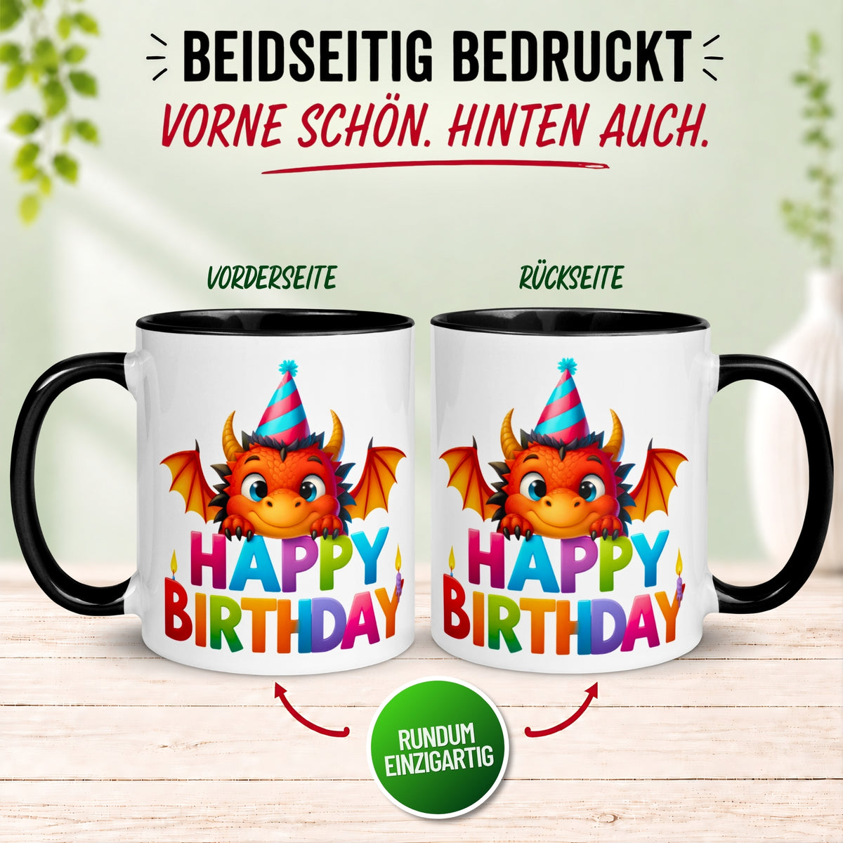 Tasse Geburtstag – „Happy Birthday Drache“ – Geburtstagsgeschenk Junge Mädchen