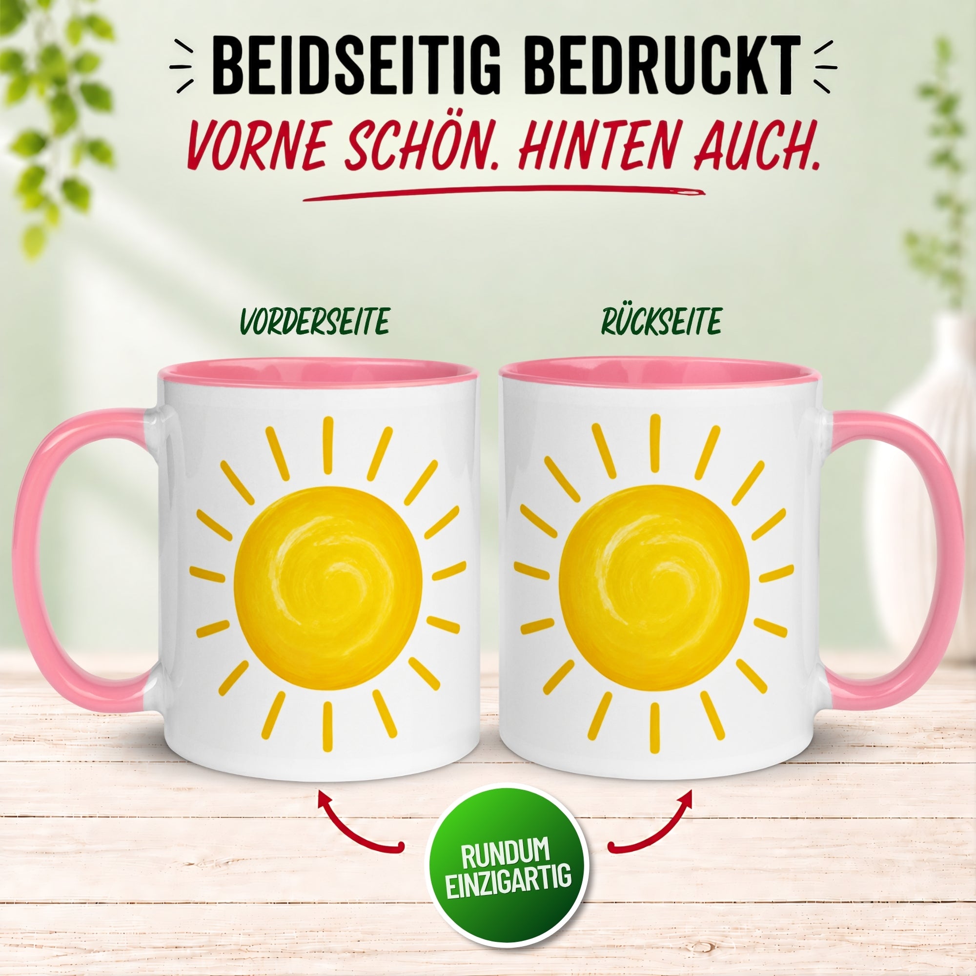 Tasse Sonne – „Schöner kann der Tag nicht beginnen“ – Lustiges Morgenmuffel Geschenk